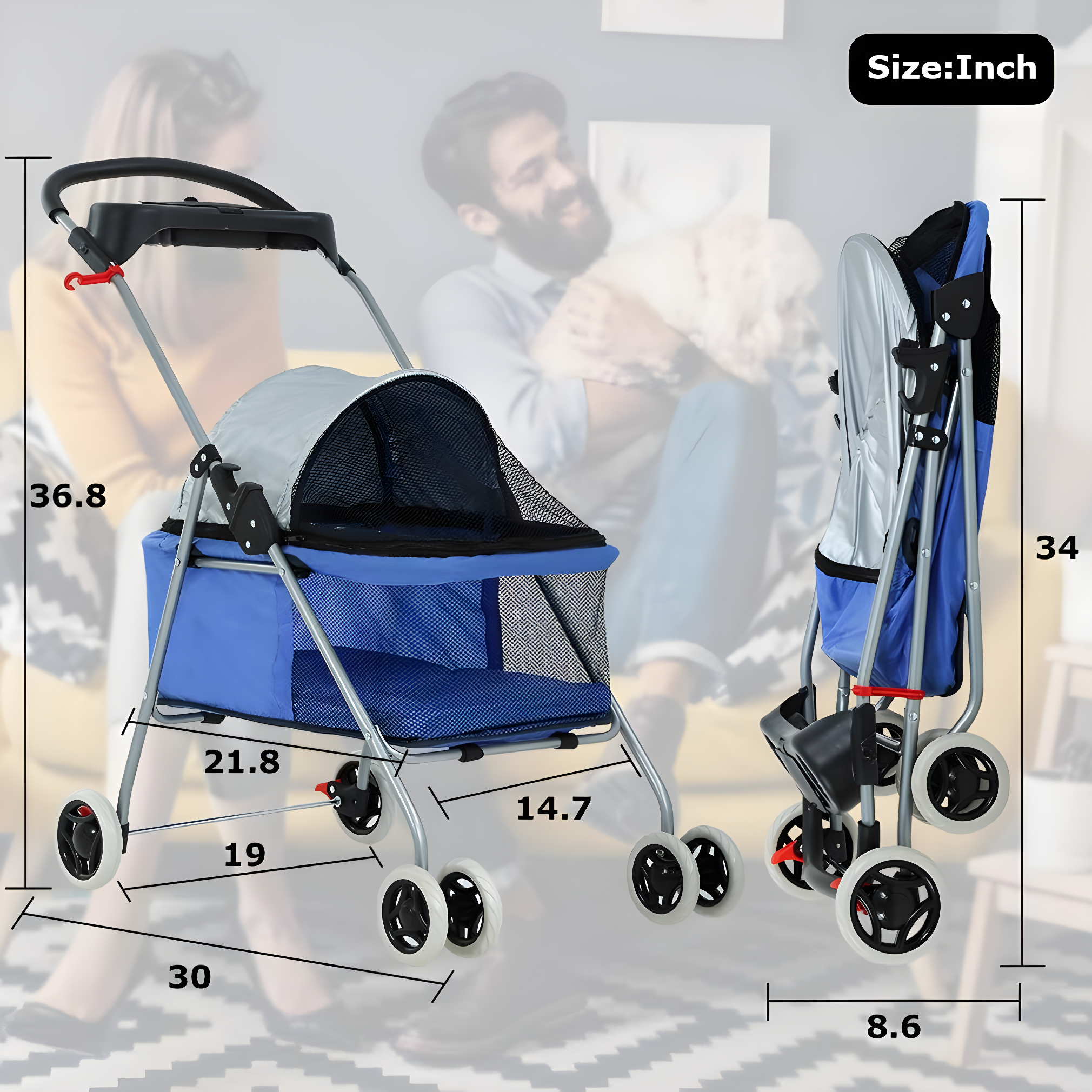Foldable Pet Jogger Stroller
