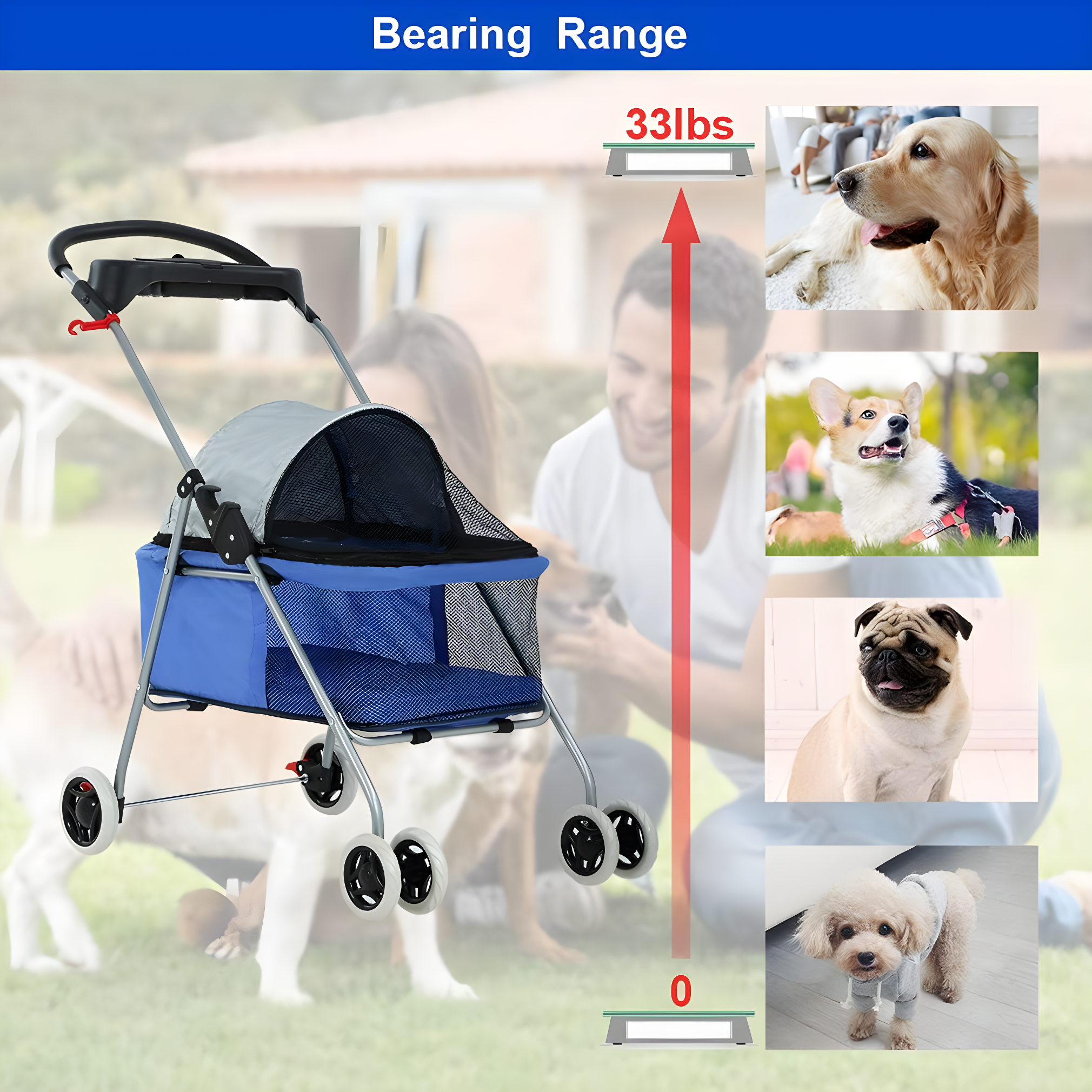 Foldable Pet Jogger Stroller
