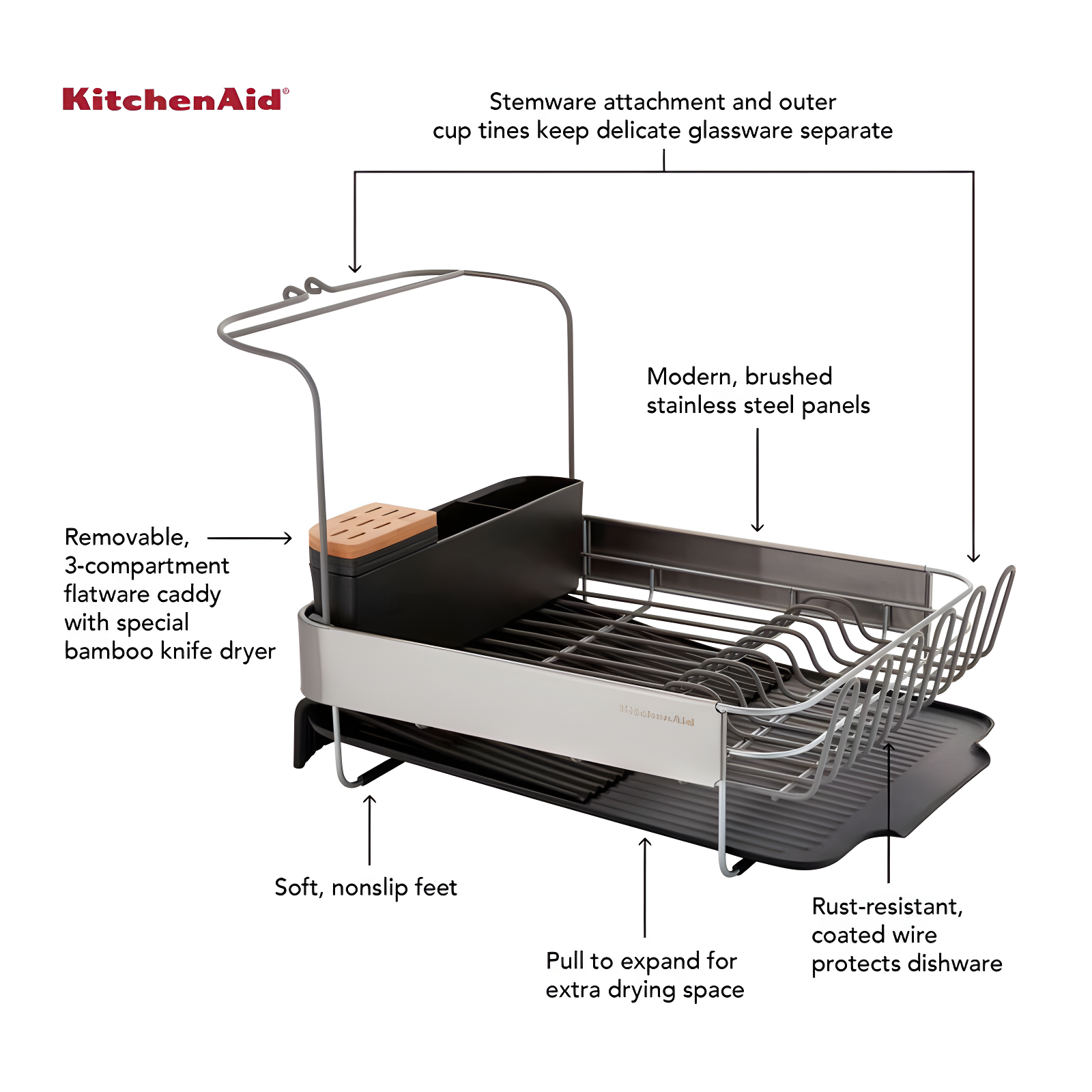 KitchenAid® Full Size Expandable Dish-Drying Rack