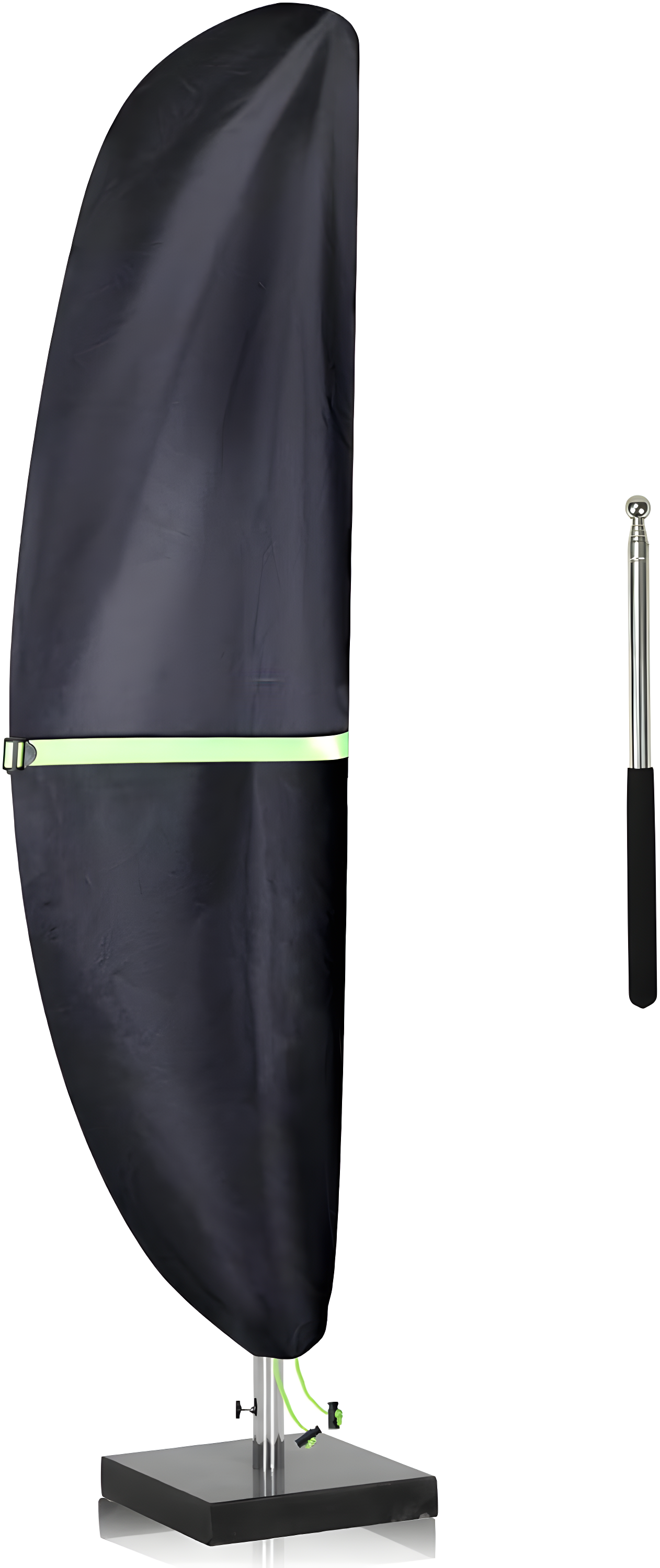 Cantilever Patio Umbrella Cover With Push Rod/ Waterproof Patio Parasol Covers With Zipper For 9Ft To 13Ft Offset Outdoor Umbrellas,(Black)