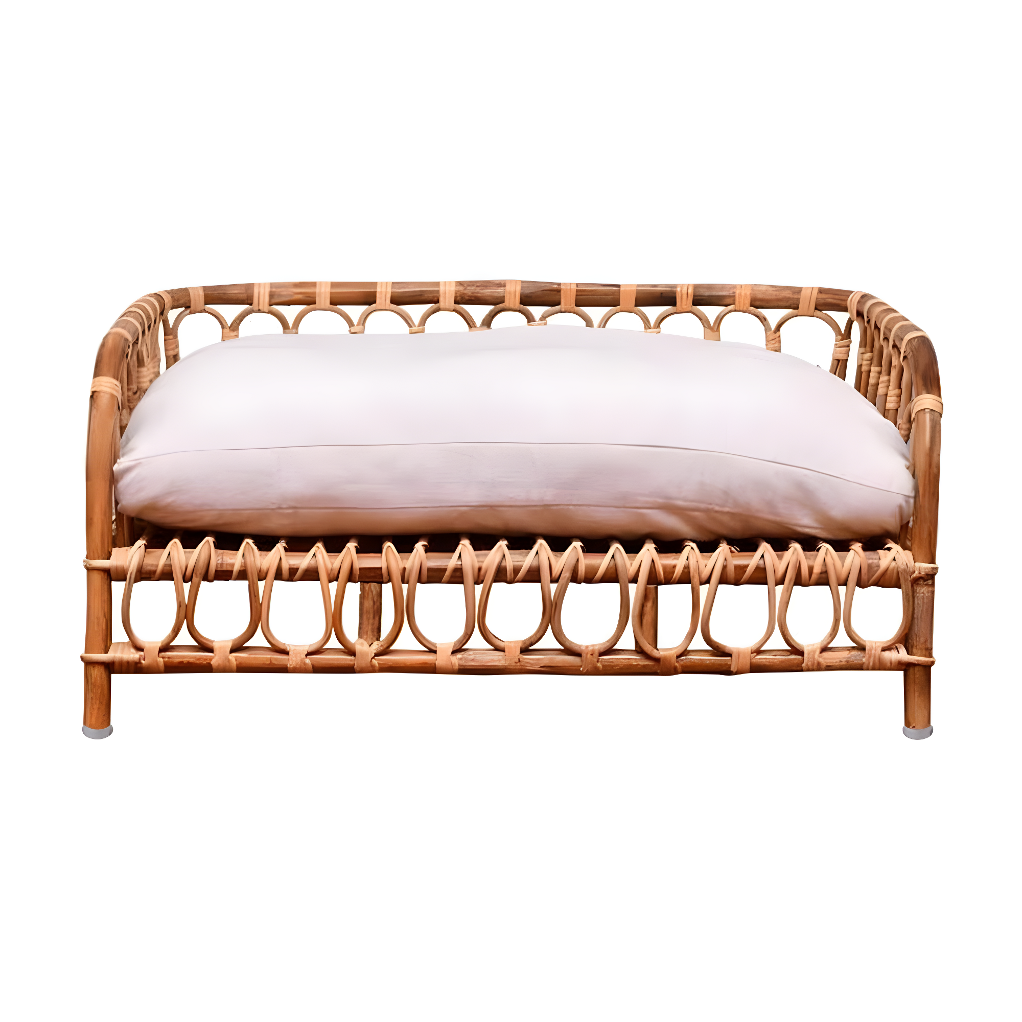 Ebern Designs Wolkey Rattan Pet Bed W/Cushion