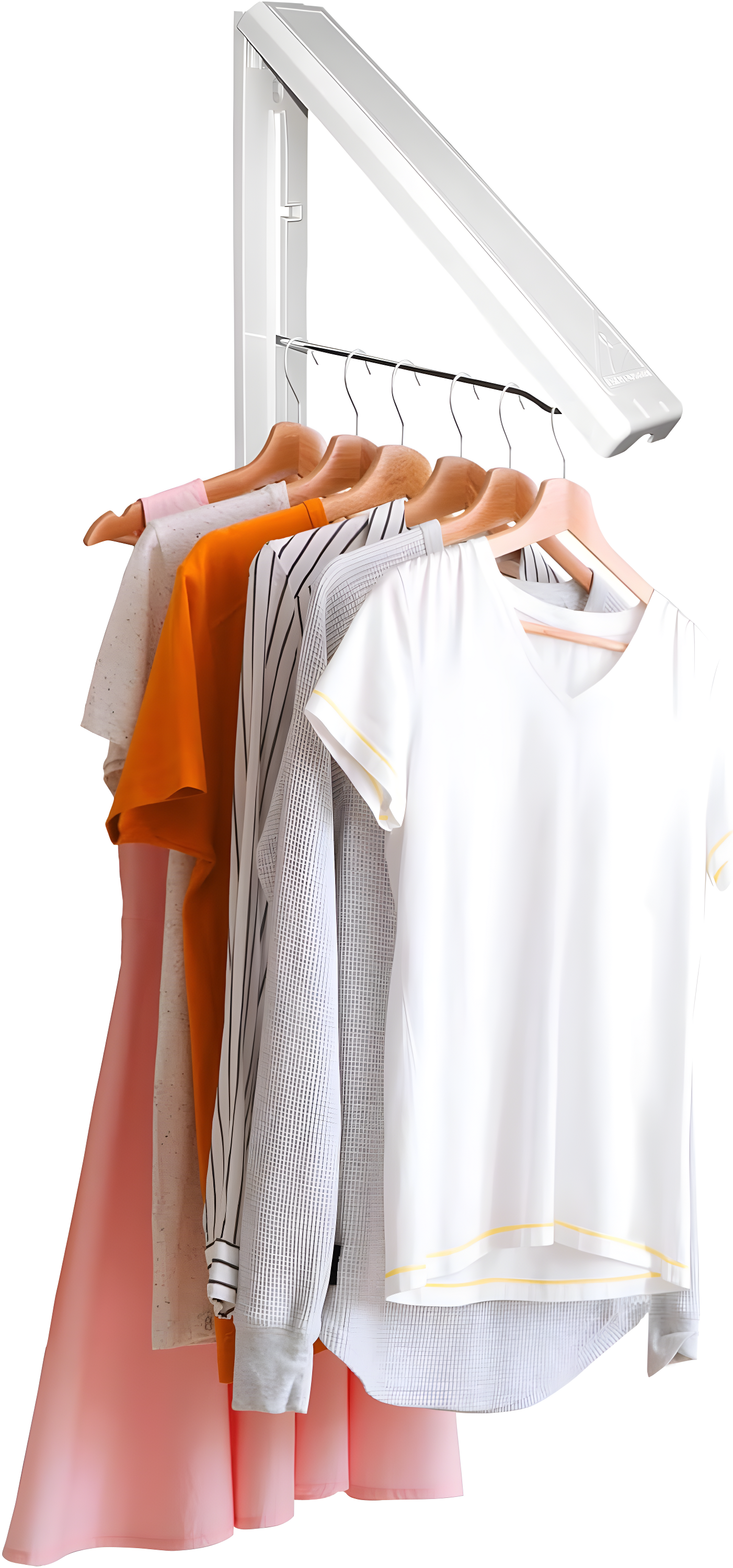 Arrow Hanger Wall Mount Clothing Hanging System, White