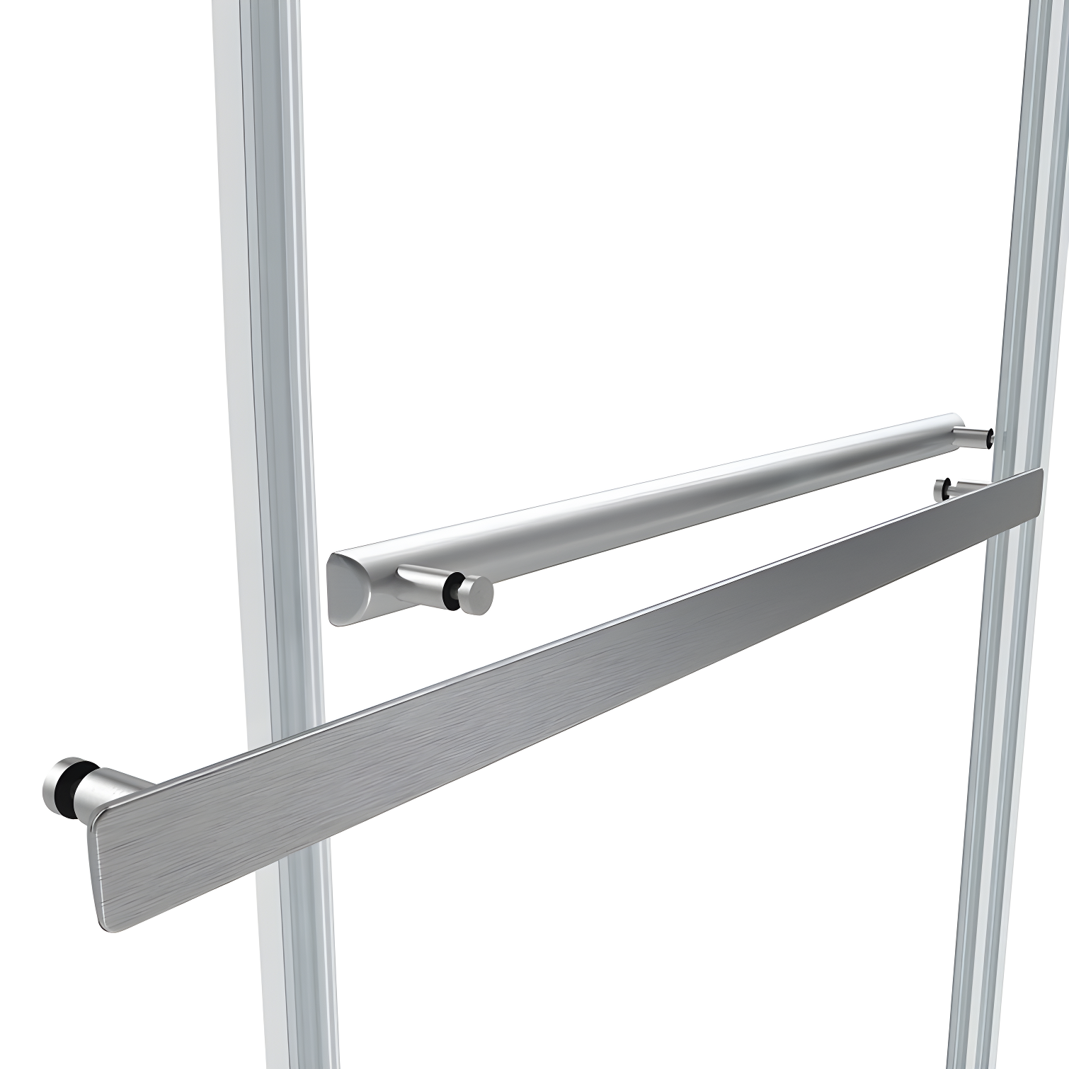 48" W x 35.8” D x 76" H Frameless Rectangle Sliding Shower Enclosure with Towel Bar