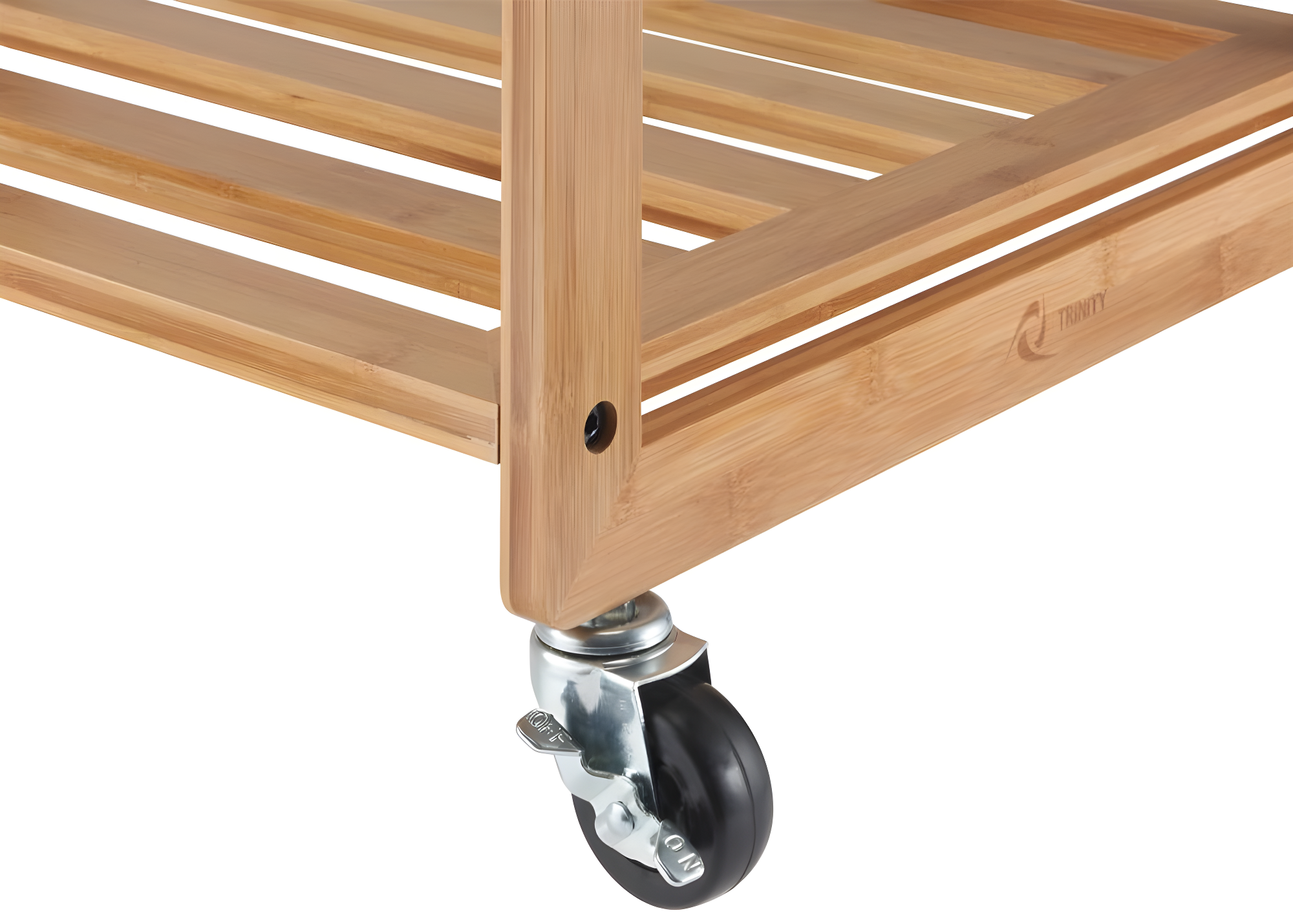 TRINITY EcoStorage 3-Bag Rolling Bamboo Laundry Cart w/ Poles