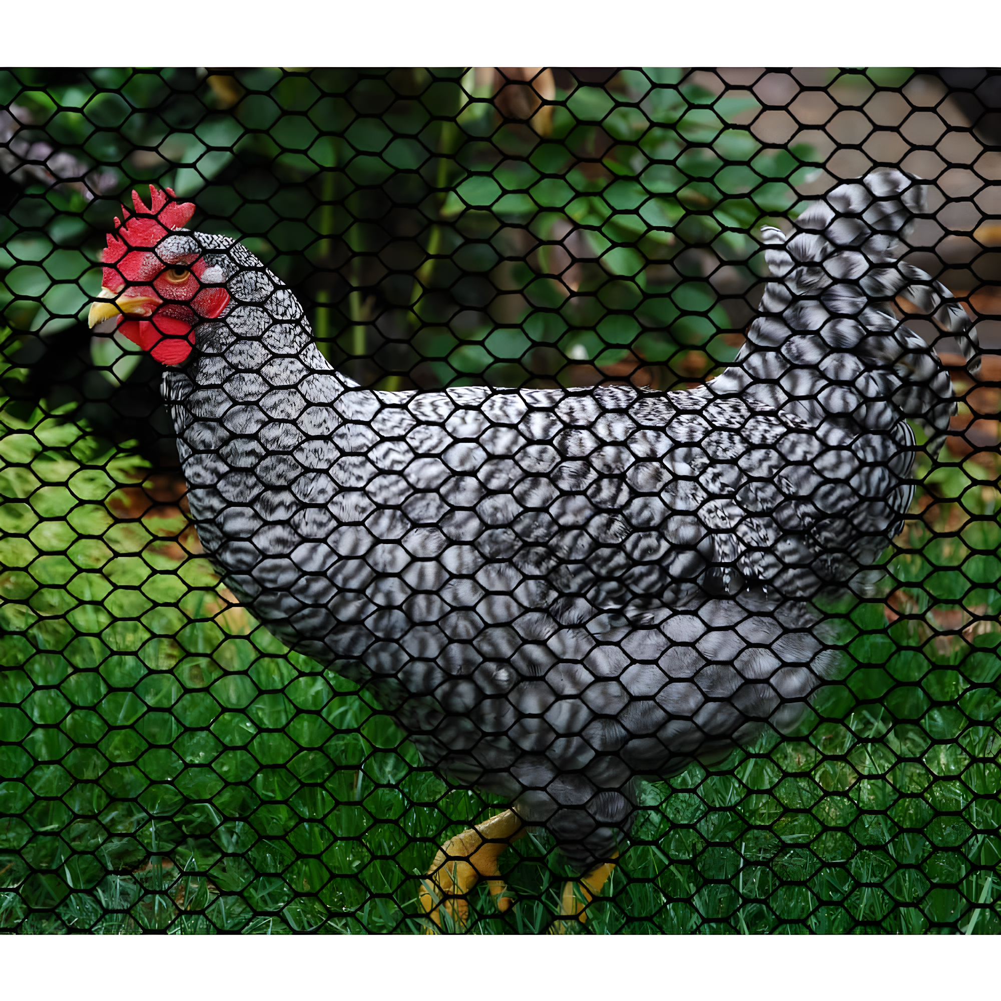 Boen - Plastic Hex Chicken Wire Mesh Temporary Fence Roll (2' x 25' - Black) - Plastic Fence Poultry Netting for Temporary or Semi Permanent Enclosures, Deer Netting Fence, Construction Fencing