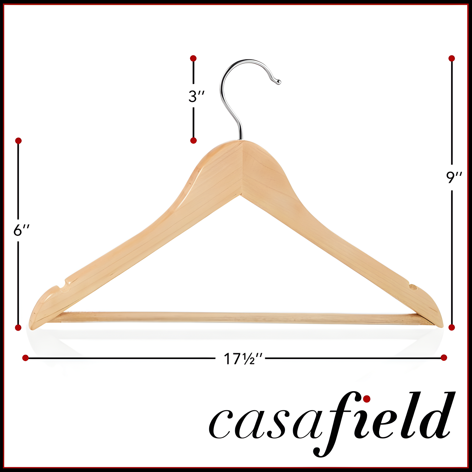 Wood Non-Slip Standard Hanger for Suit/Coat (Set of 20)