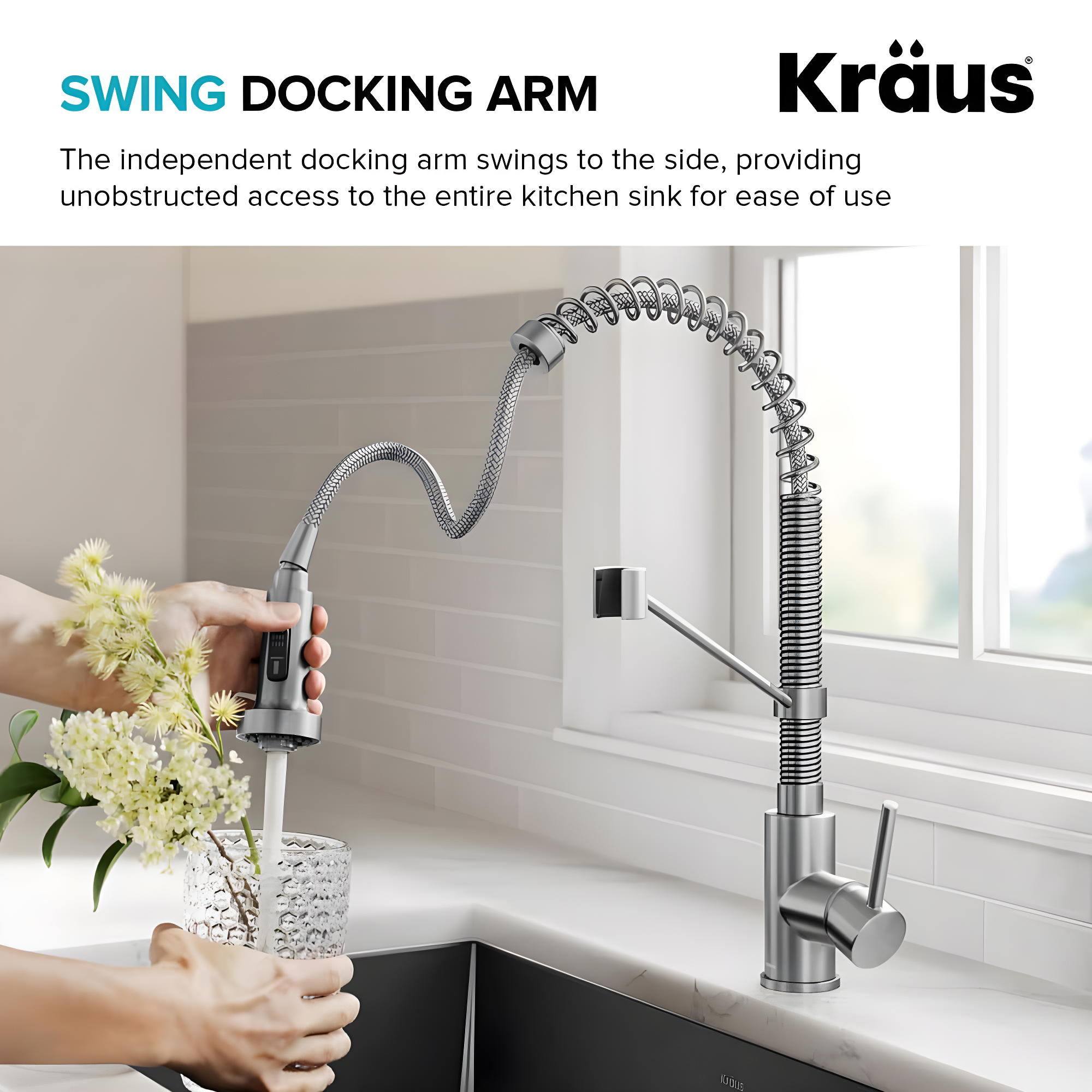 KRAUS Bolden Commercial Style 2-Function Single Handle Pull Down Kitchen Faucet