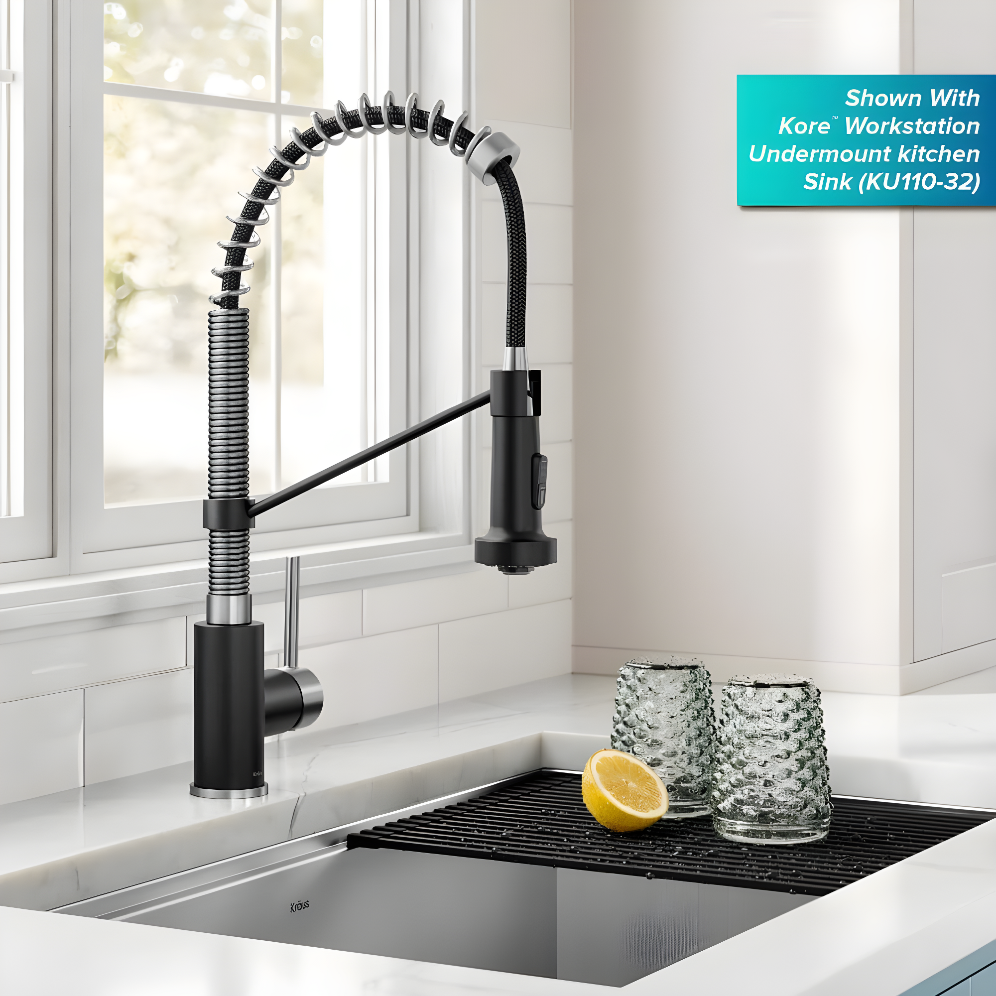KRAUS Bolden Commercial Style 2-Function Single Handle Pull Down Kitchen Faucet