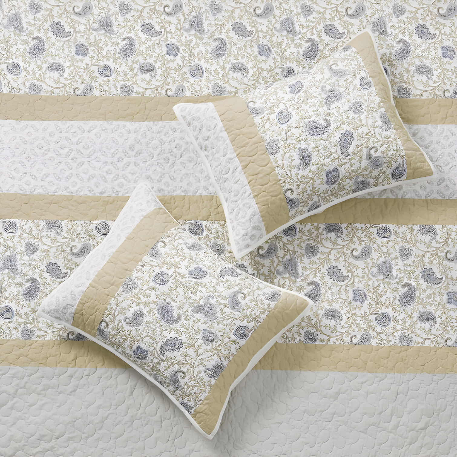 Madison Park Dawn 6 Piece Cotton Percale Quilt Set with Throw Pillows