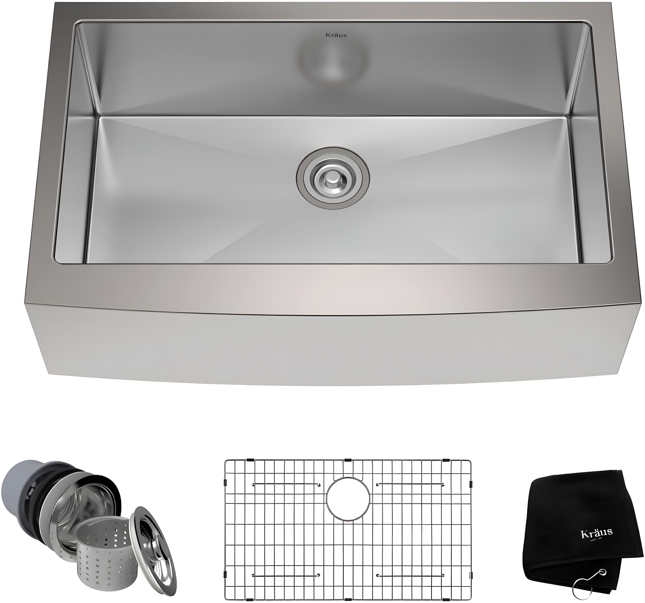LUKX Farmhouse Single Bowl Stainless Steel Kitchen Sink HU3322S
