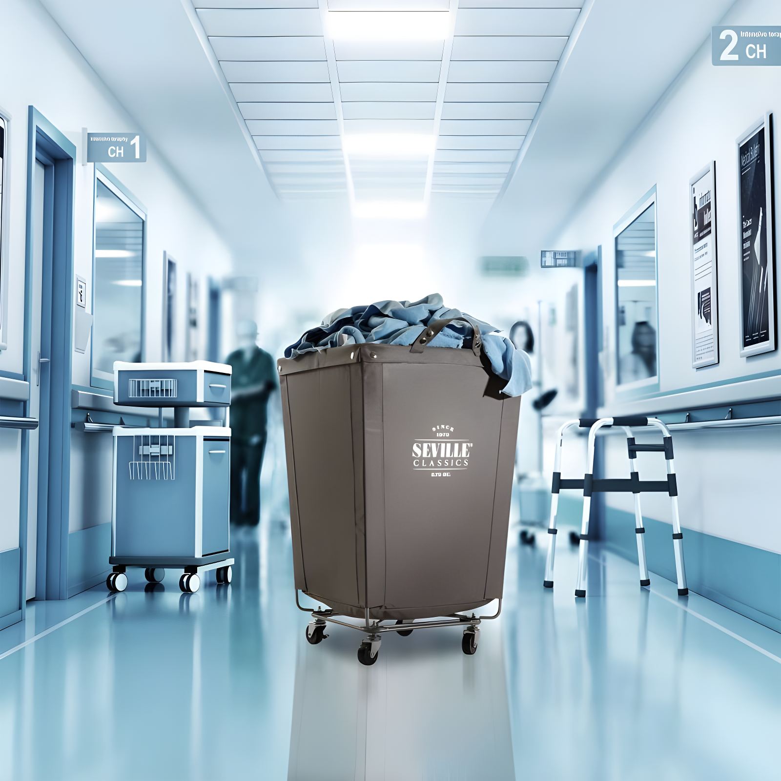 Rolling Commercial Laundry Hamper