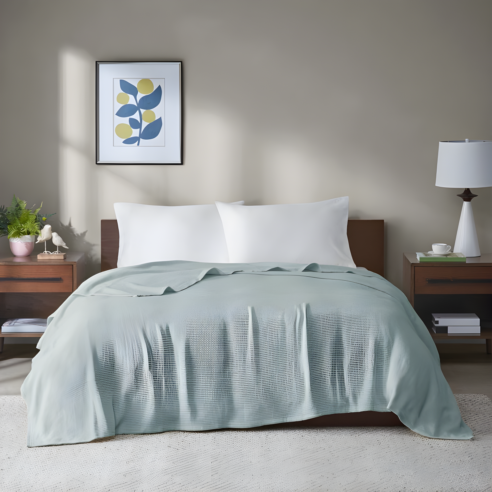 Madison Park Freshspun Basketweave Cotton Blanket