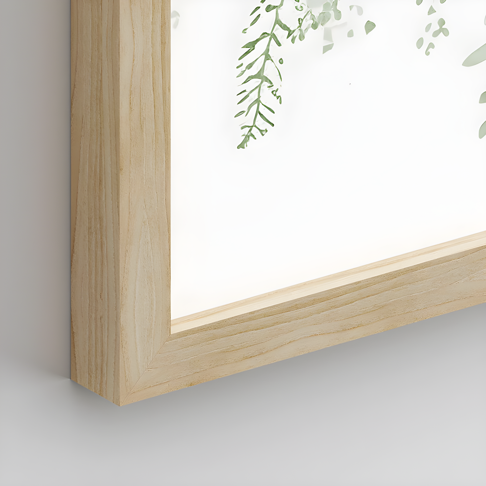 IDEA4WALL Minimal Botanical " IDEA4WALL Framed Pastel Green Forest Leaf Variety Wall Art, Set Of 4 Nature Wilderness Wall Decor Prints, Botanical Floral Wall Decor For Living Room, Bedroom " 4 - Pieces