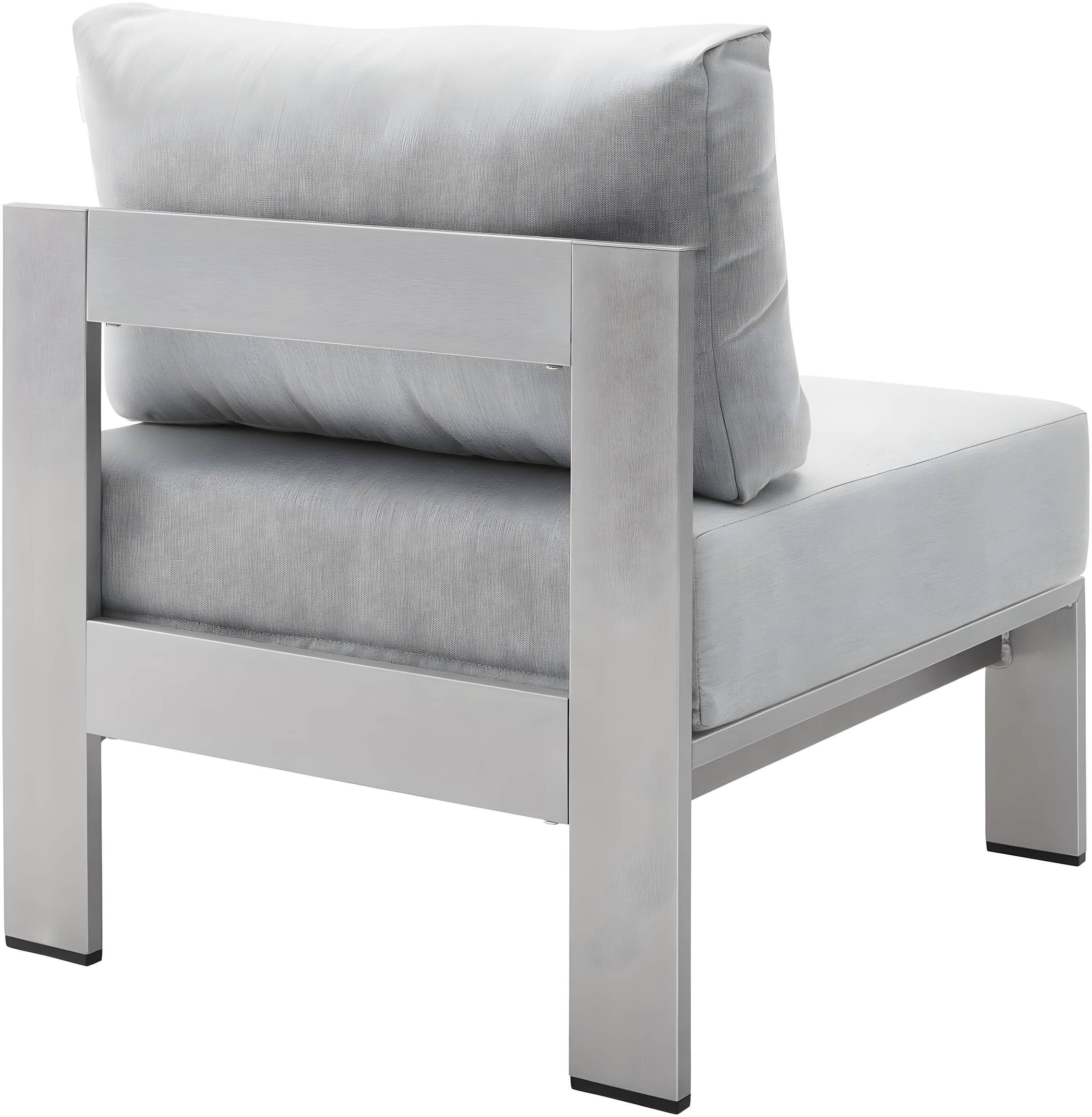 Modway Shore 23.5" Fabric Outdoor Patio Armless Chair in Silver Gray