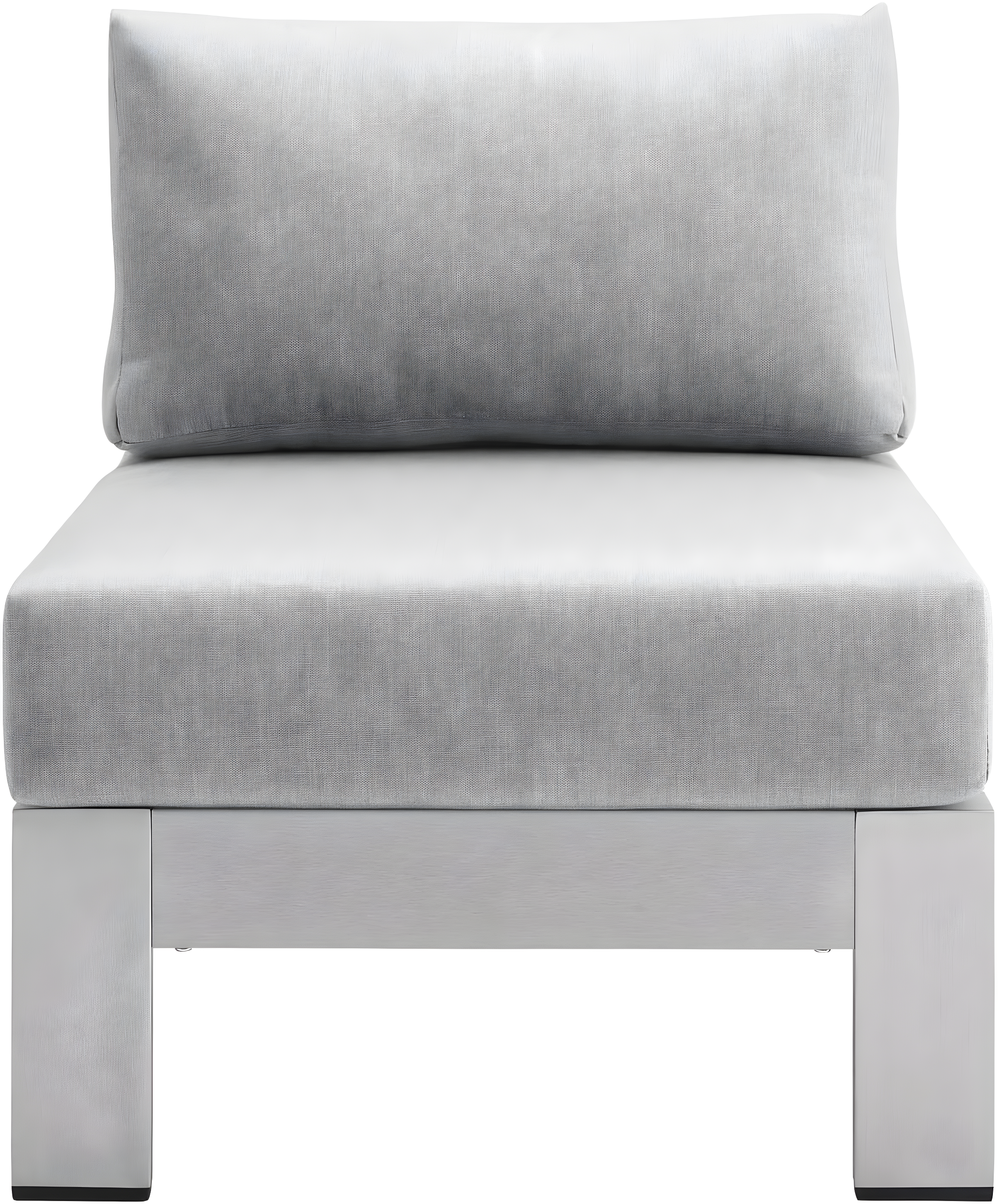 Modway Shore 23.5" Fabric Outdoor Patio Armless Chair in Silver Gray