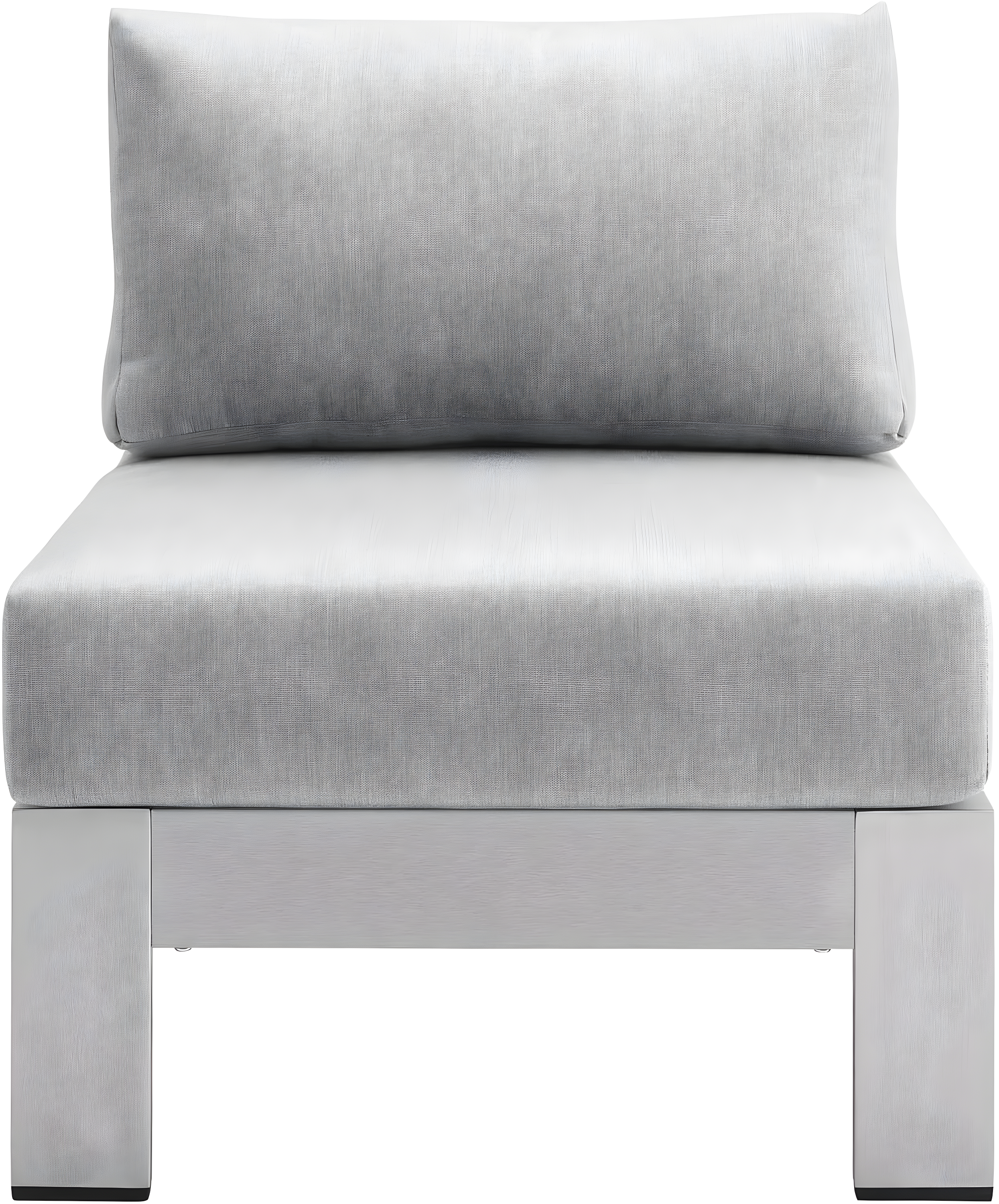 Modway Shore 23.5" Fabric Outdoor Patio Armless Chair in Silver Gray