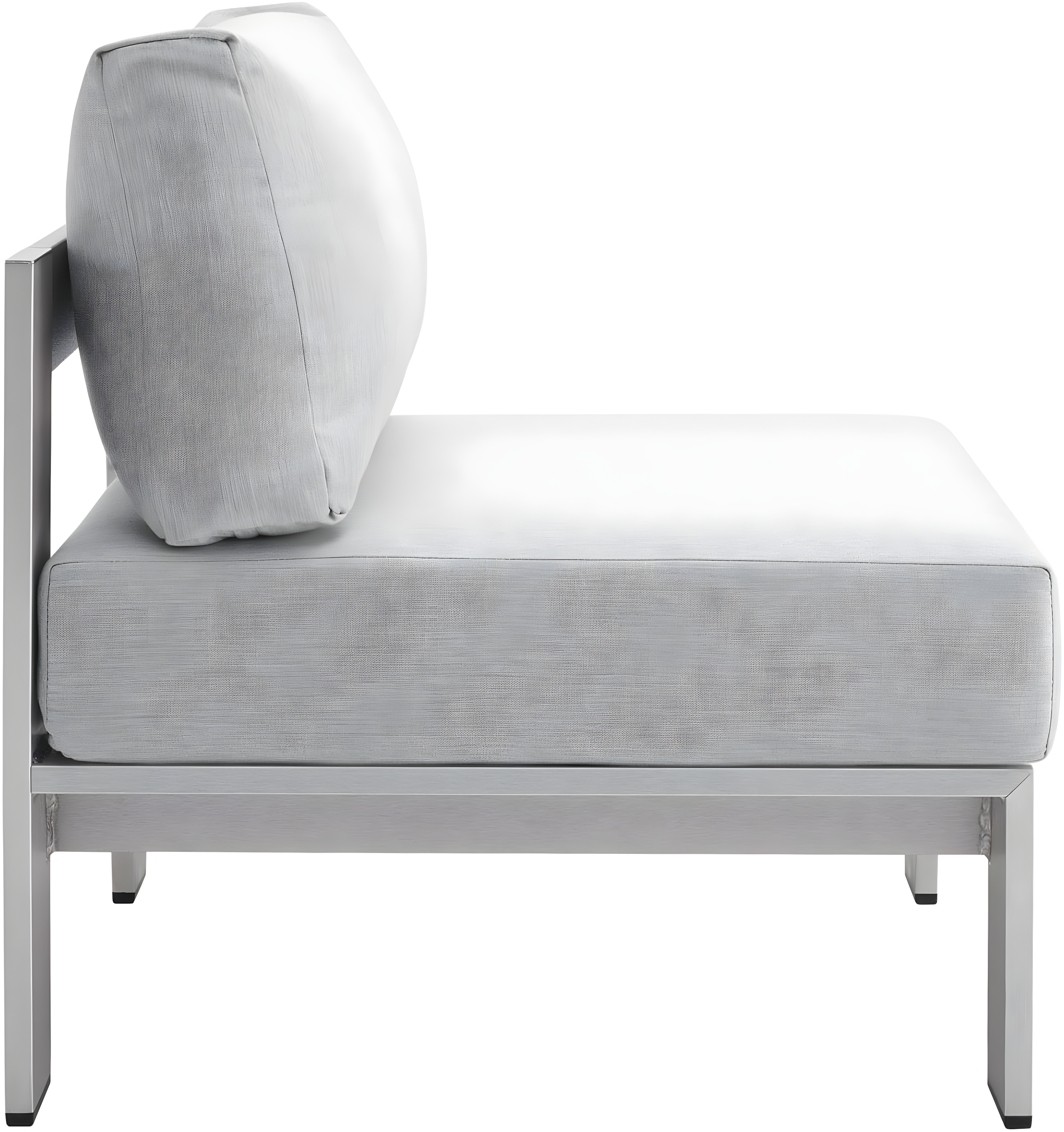 Modway Shore 23.5" Fabric Outdoor Patio Armless Chair in Silver Gray