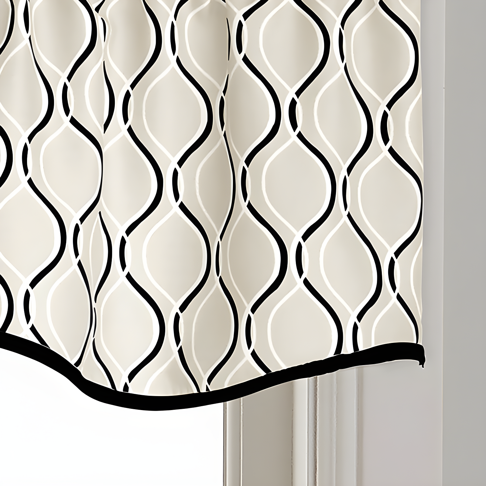 Curtainworks Bettie Geometric Tailored 58" Window Valance