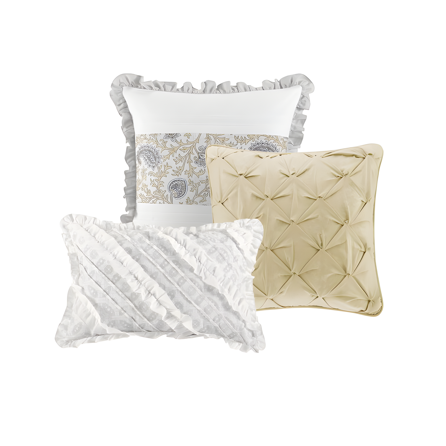 Dawn 6 Piece Cotton Percale Quilt Set with Throw Pillows