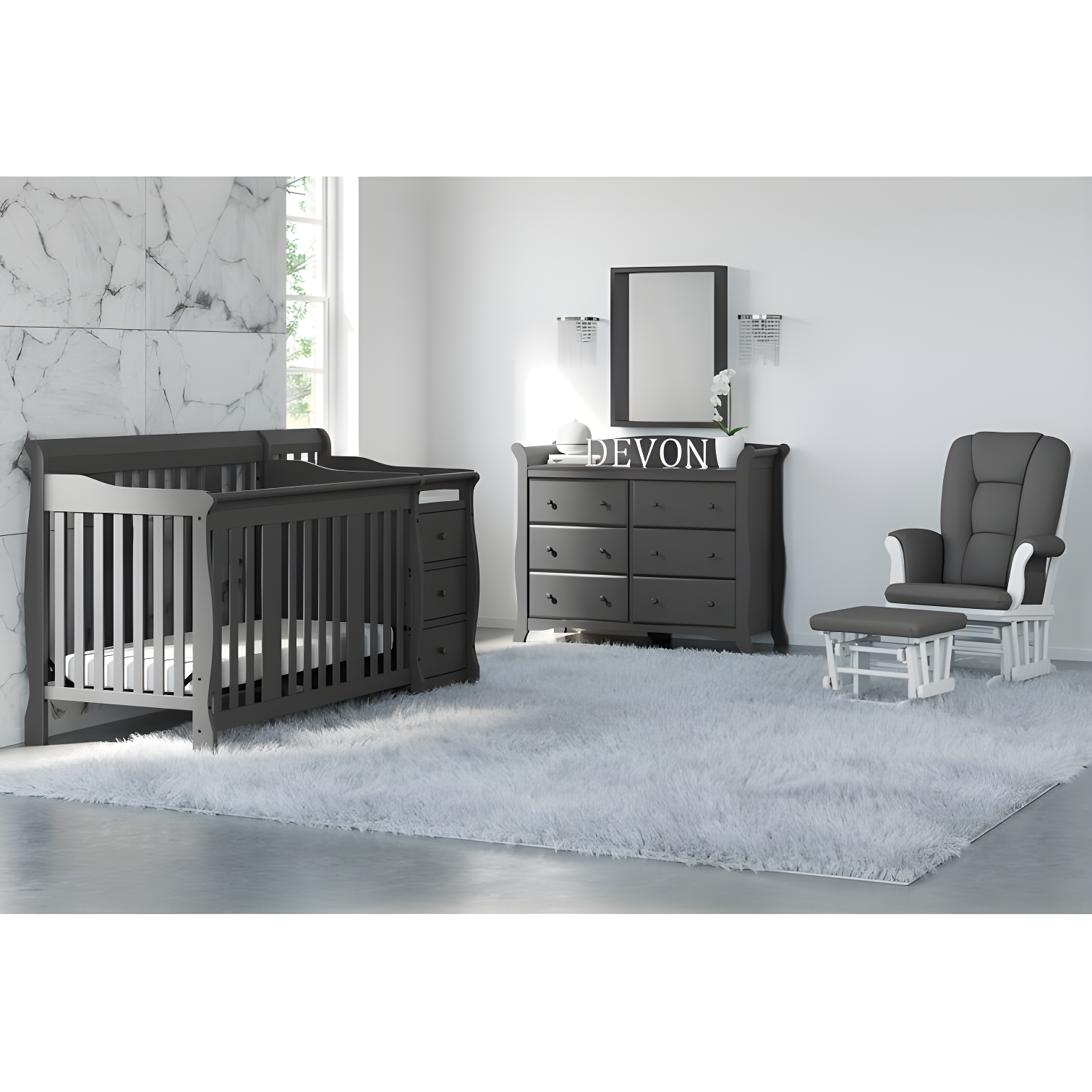 Tuscany Rocking Chair Glider with Ottoman