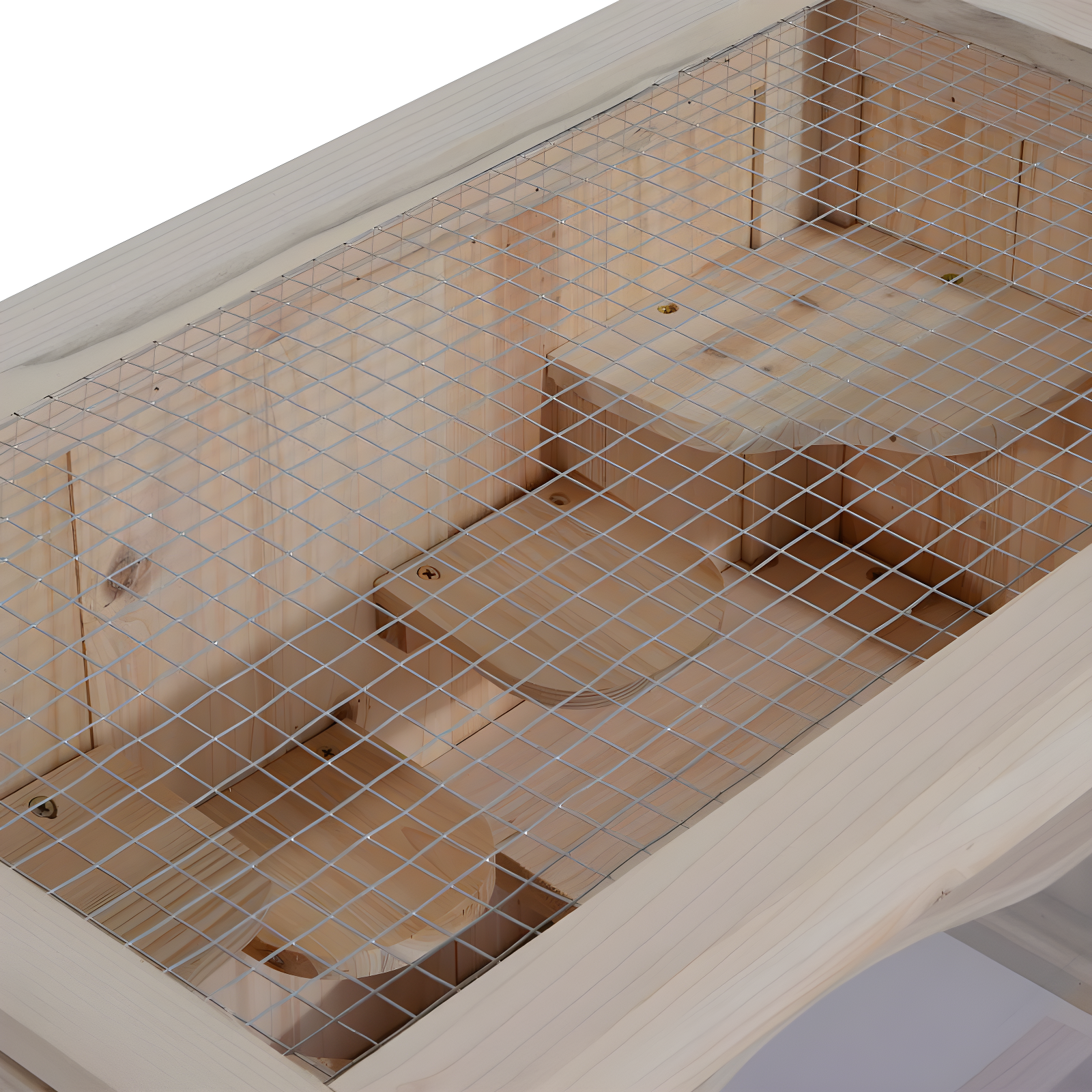 PawHut 2-Level Hamster Cage Mice and Rat House, Small Animal Habitat for Guinea Pigs, Chinchillas with Openable Top, Front Door, Natural