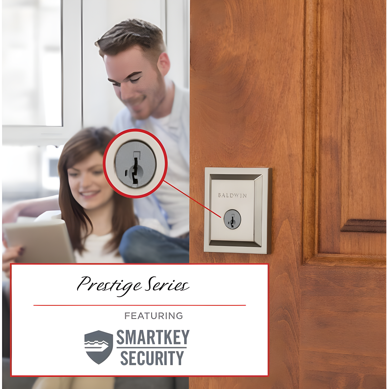 Baldwin 380SLB15SMTCPRCAL Torrey Pines 380 Rectangular Low Profile Single Cylinder Deadbolt with SmartKey