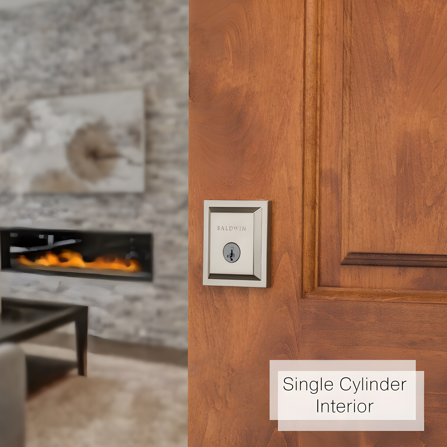 Baldwin 380SLB15SMTCPRCAL Torrey Pines 380 Rectangular Low Profile Single Cylinder Deadbolt with SmartKey