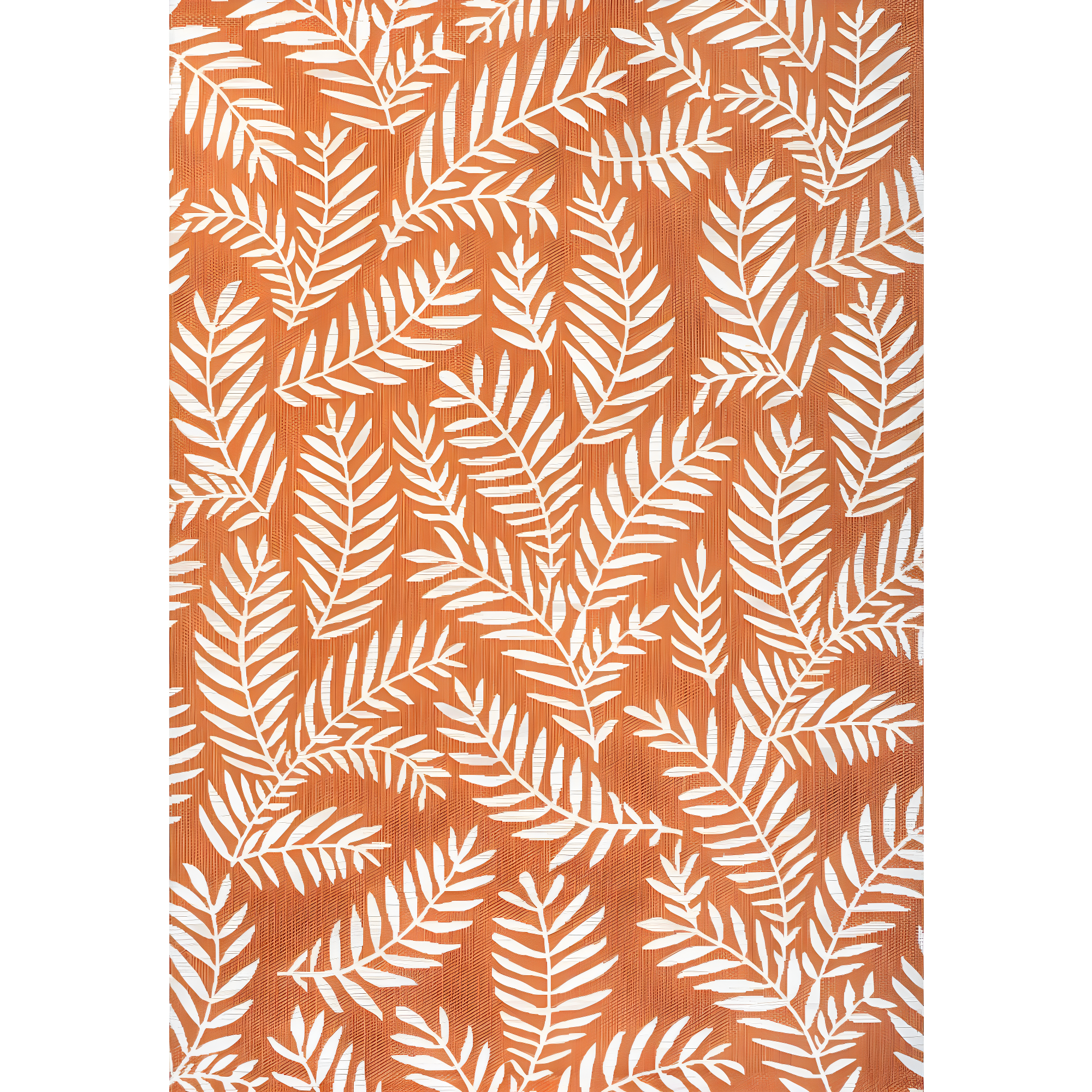 8' x 10' Nevis Palm Frond Indoor/Outdoor Area Rug, Orange/Cream - JONATHAN Y
