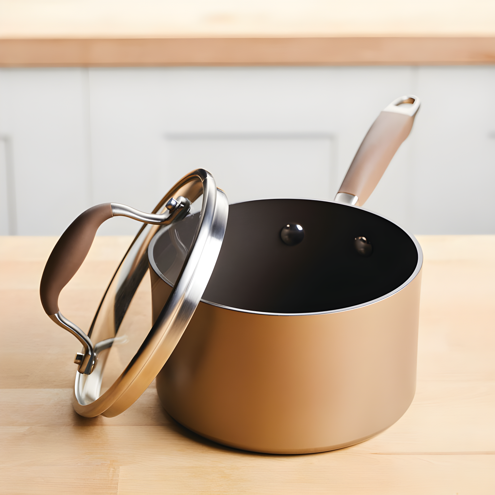 Anolon Anolon Advanced Home Hard Anodized Nonstick Saucepan With Lid, 2 Quart, Bronze