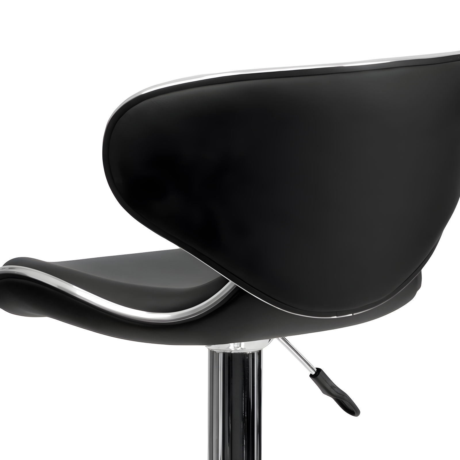 Flash Furniture Contemporary Cozy Mid-Back Black Vinyl Adjustable Height Barstool with Chrome Base