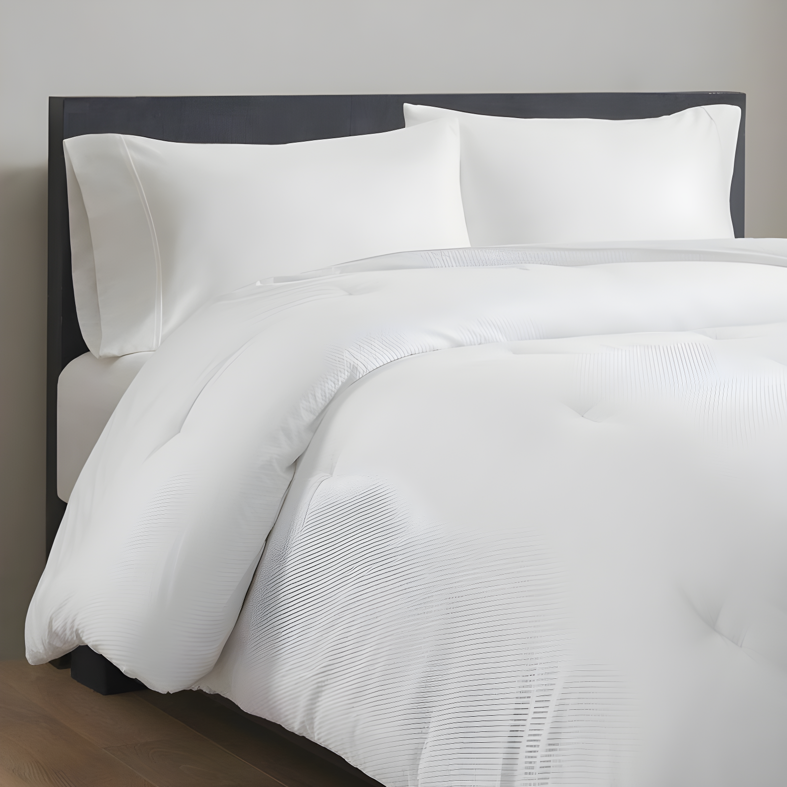Full/Queen Honeycomb Textured Oversized Down Alternative Comforter White - Madison Park: Microfiber Bedding Insert