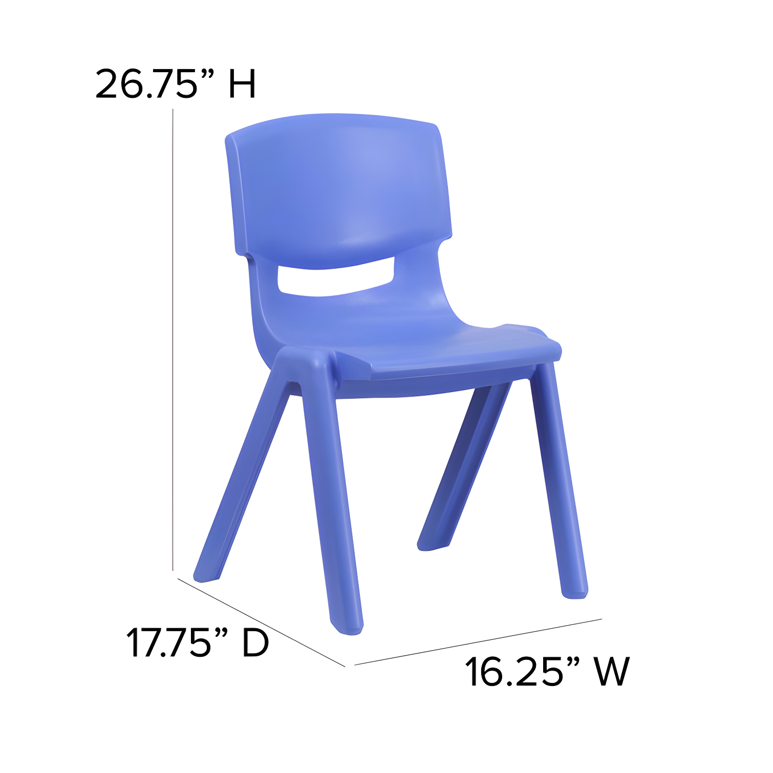 Flash Furniture Goddard Plastic Stack School Chair with Seat, 3rd-7th School Chair (Set of 4)