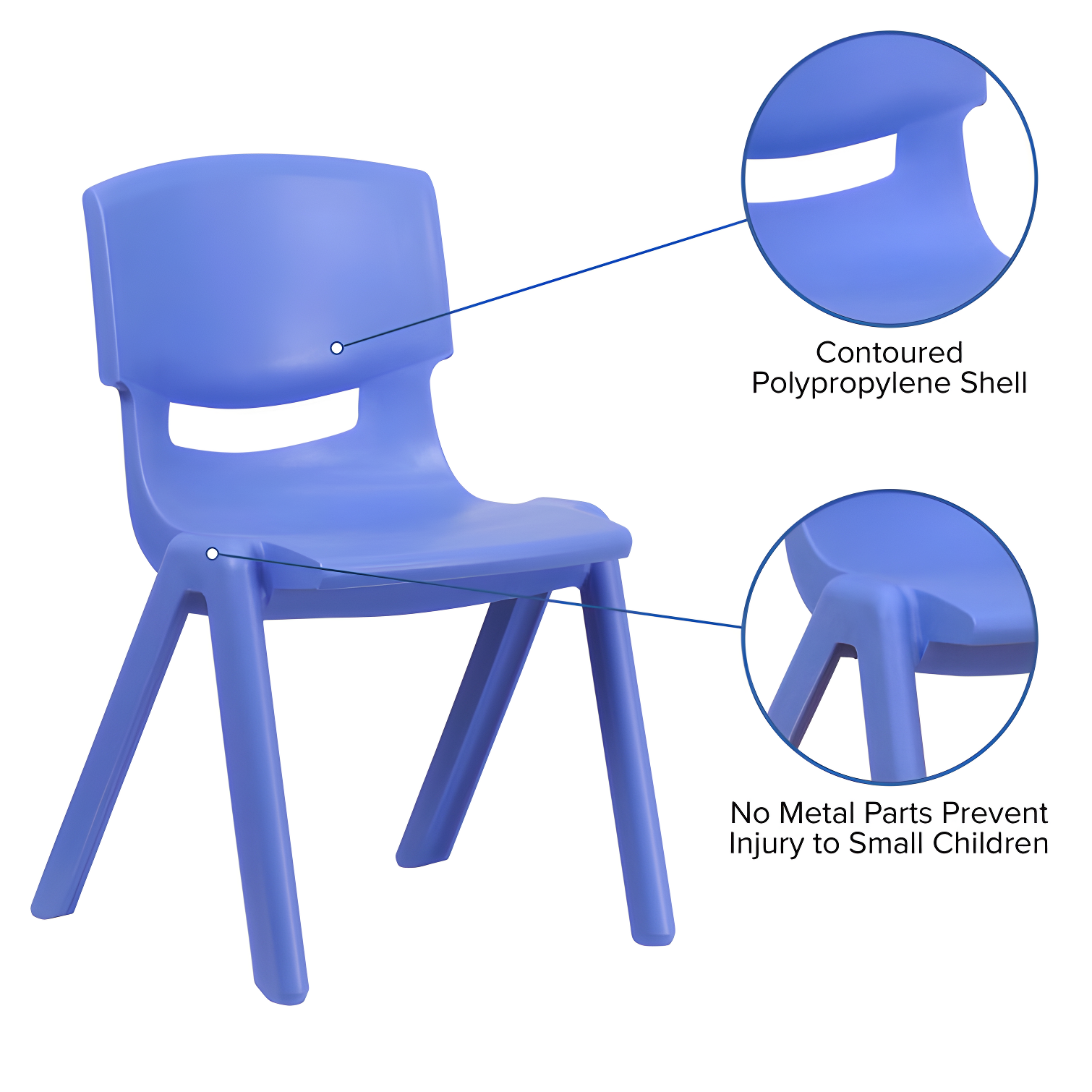Flash Furniture Goddard Plastic Stack School Chair with Seat, 3rd-7th School Chair (Set of 4)