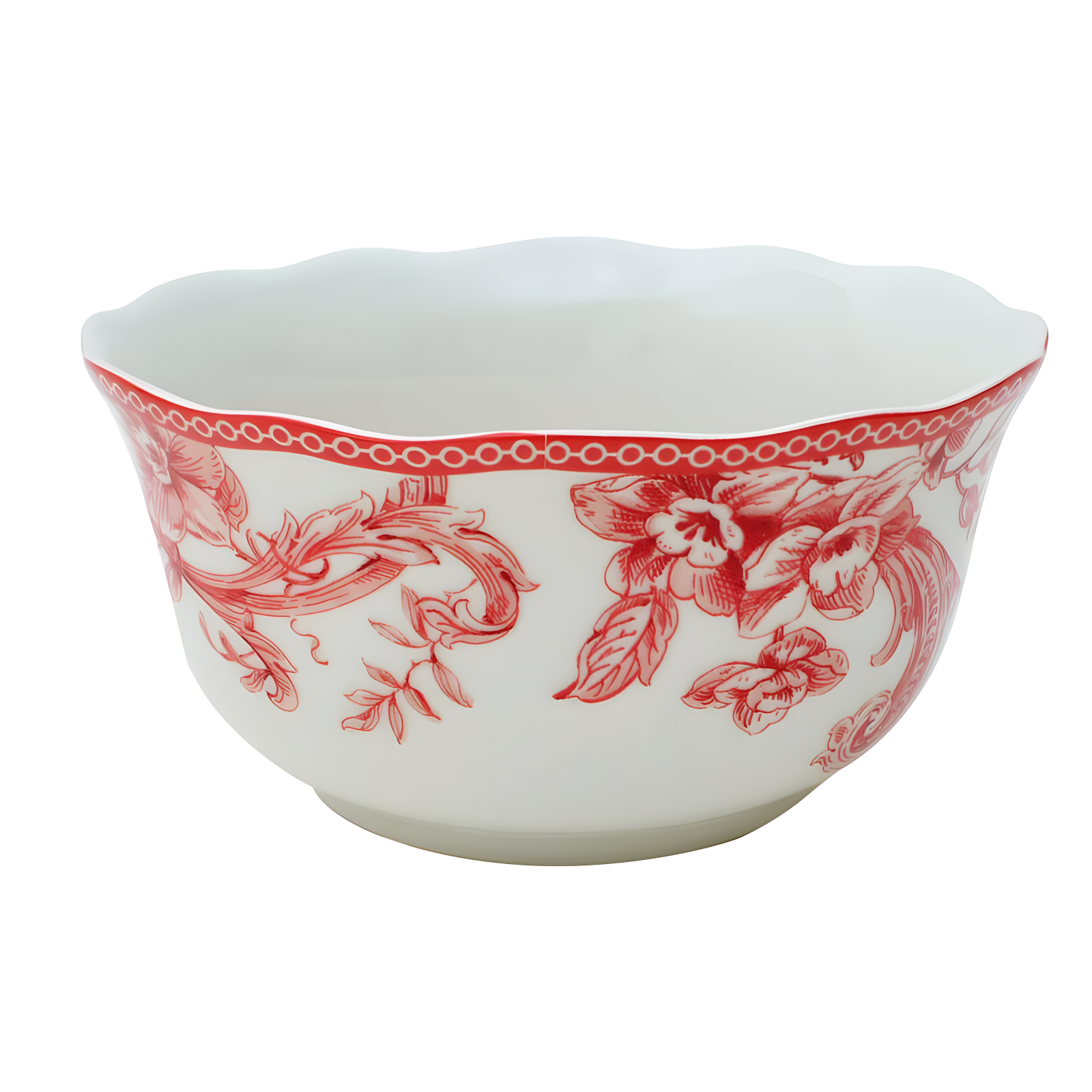 222 Fifth 222 Fifth Christmas Lane Red 16-Piece Porcelain Dinnerware Set - Service For 4, Plates, Bowls & Mugs