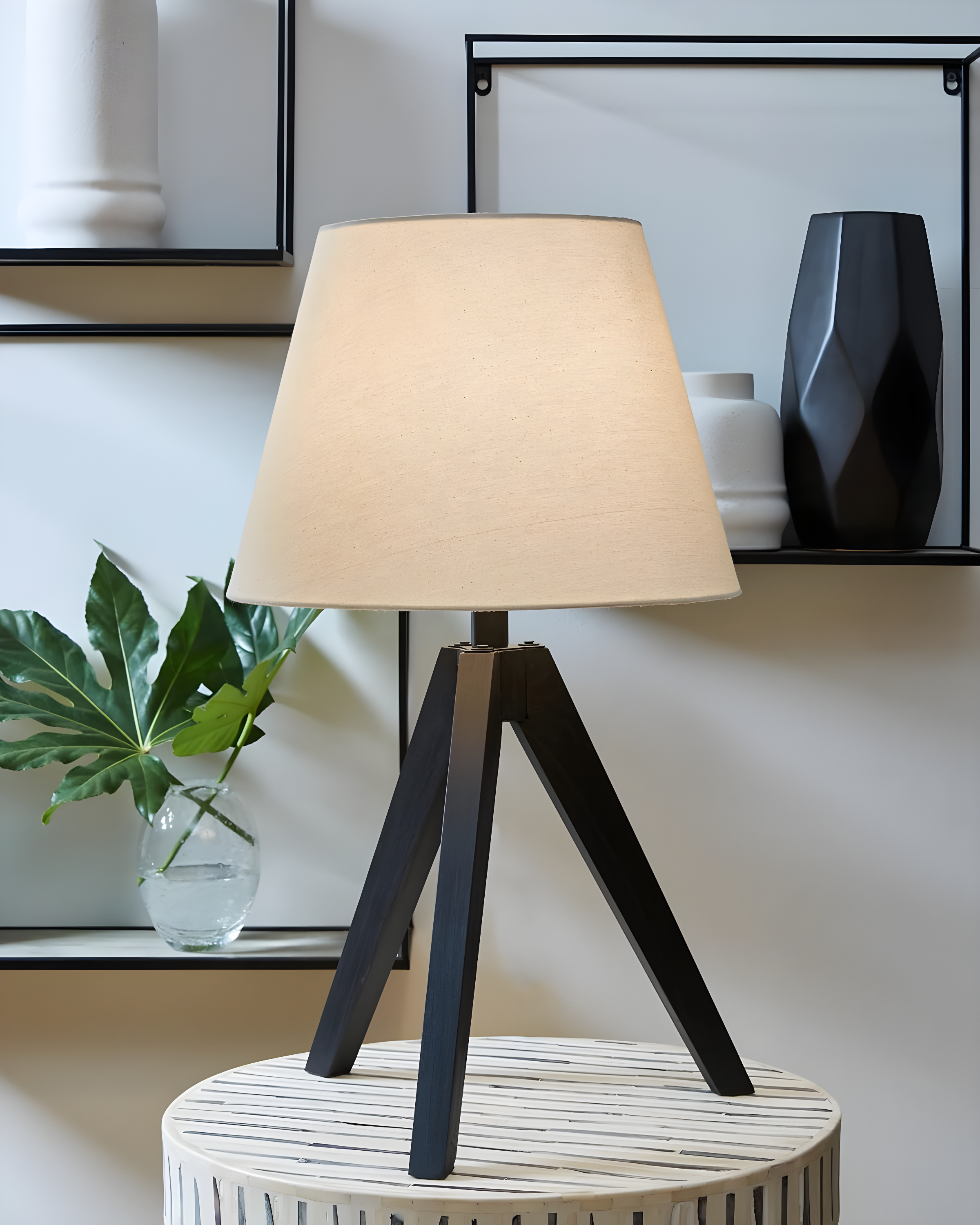 George Oliver Hacı Solid Wood Tripod Lamp (Set of 2)