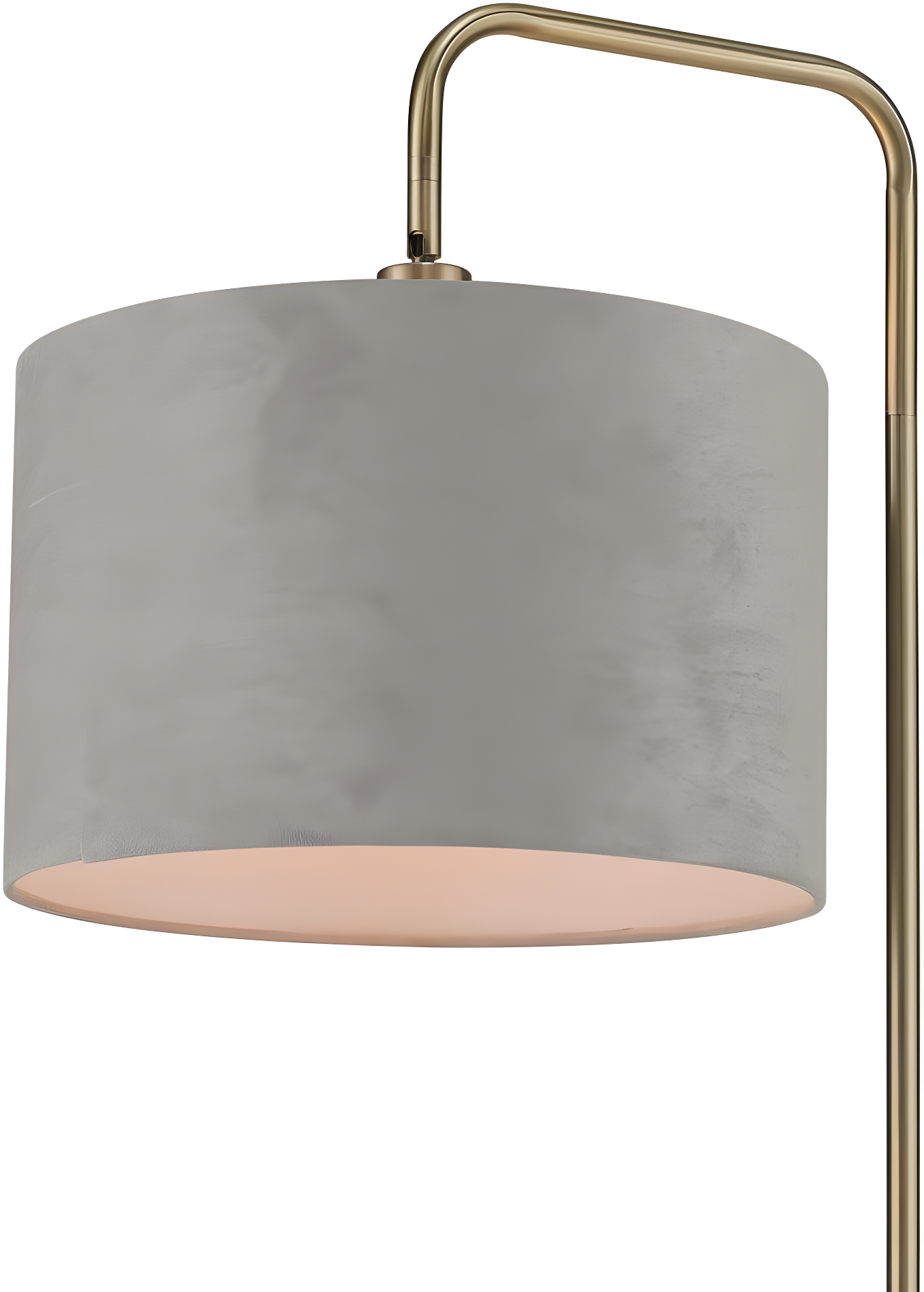 Globe Electric Barden 58" Brass Floor Lamp with Light Gray Velvet Shade, 67398