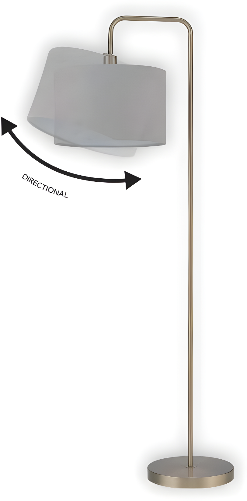 Globe Electric Barden 58" Brass Floor Lamp with Light Gray Velvet Shade, 67398