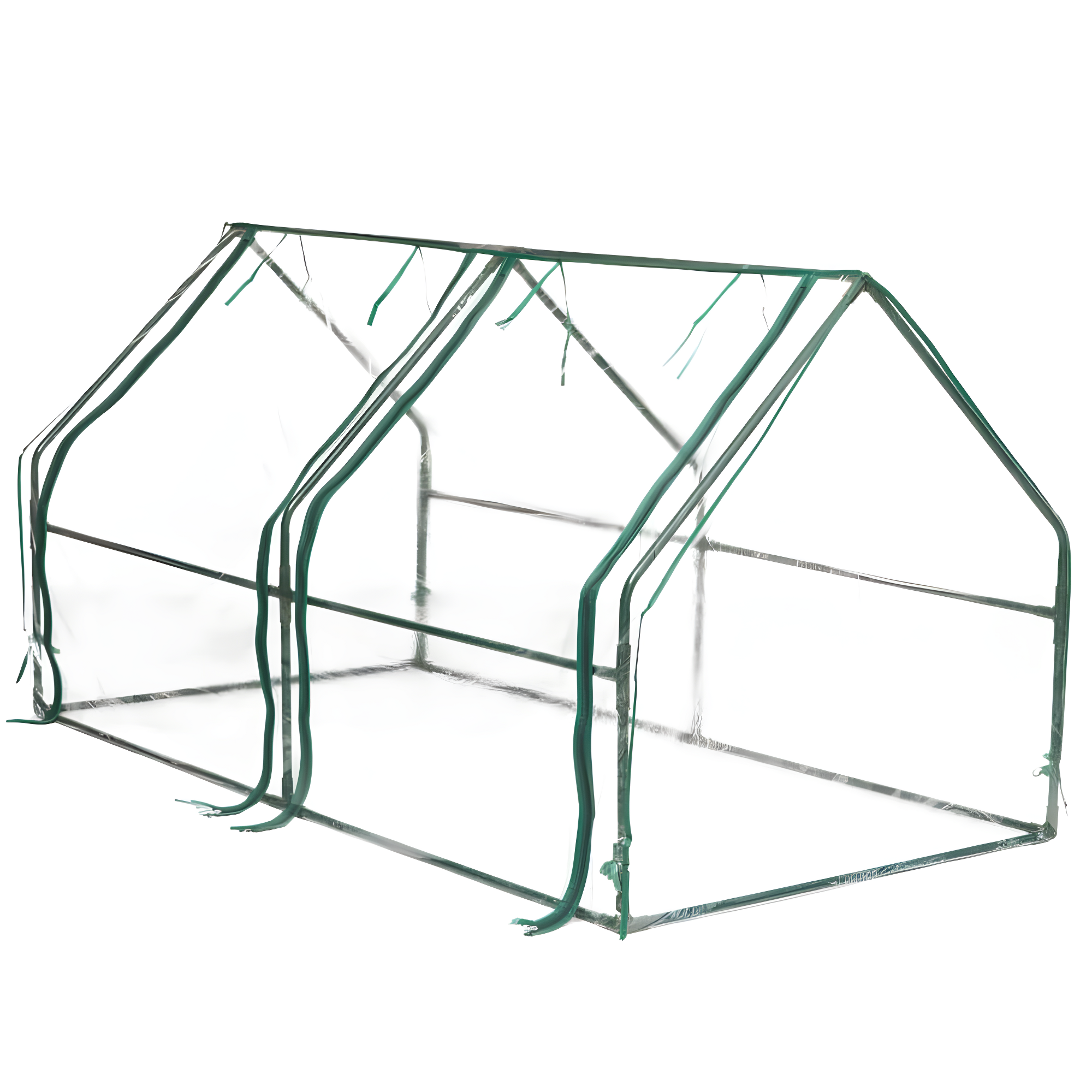 Gardenised Green Outdoor Waterproof Portable Plant Greenhouse with 2 Clear Zippered Windows, Medium
