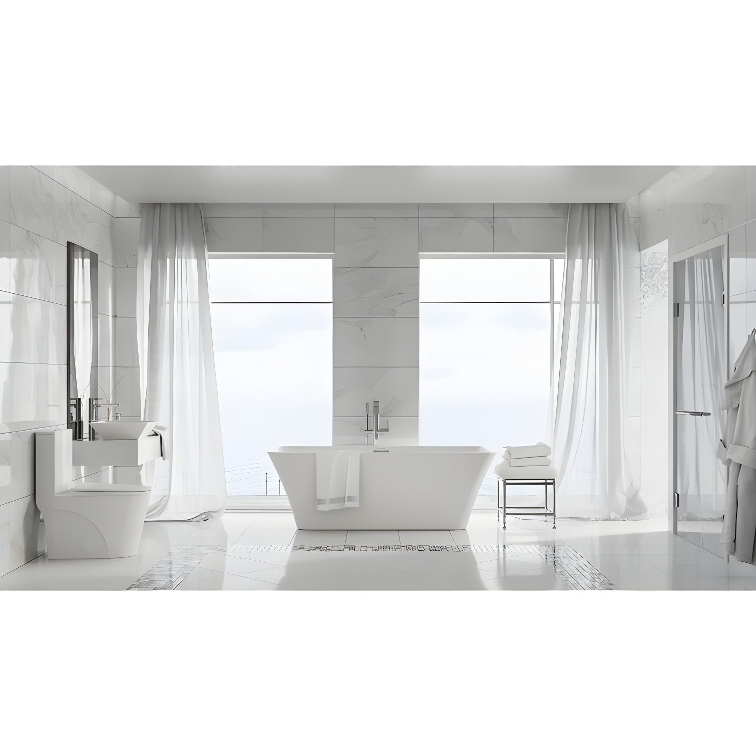 St. Tropez One Piece Elongated Toilet Dual Vortex Flush 1.6 GPF
