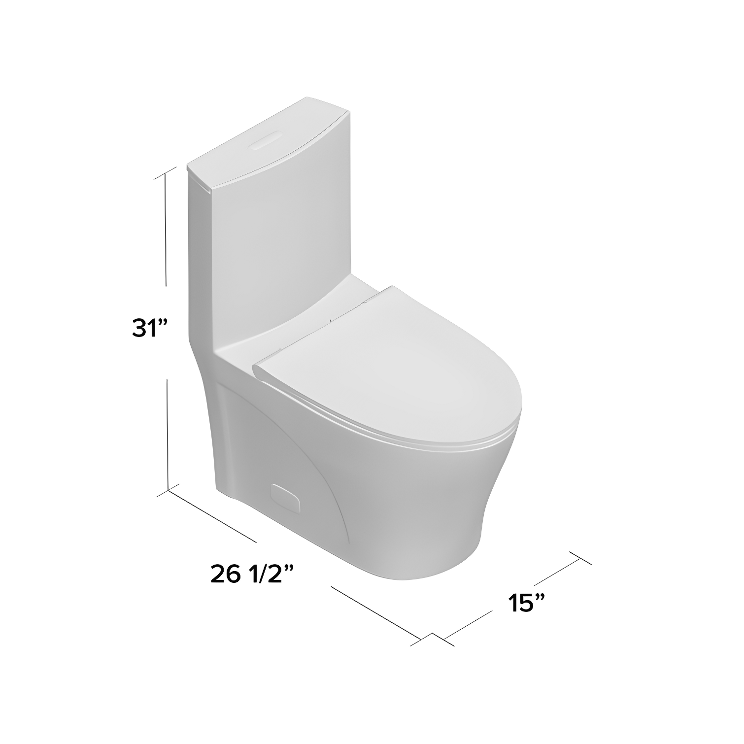 St. Tropez One Piece Elongated Toilet Dual Vortex Flush 1.6 GPF