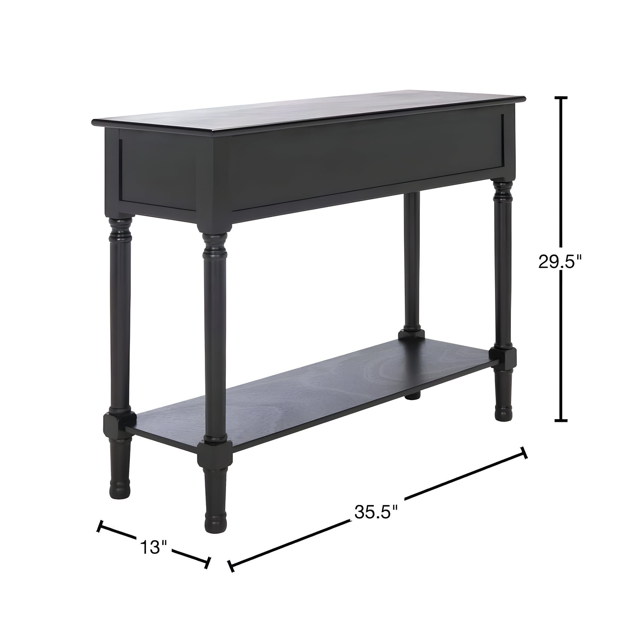 Landers 2 Drawer Console Table - CNS5710B - Black - Safavieh