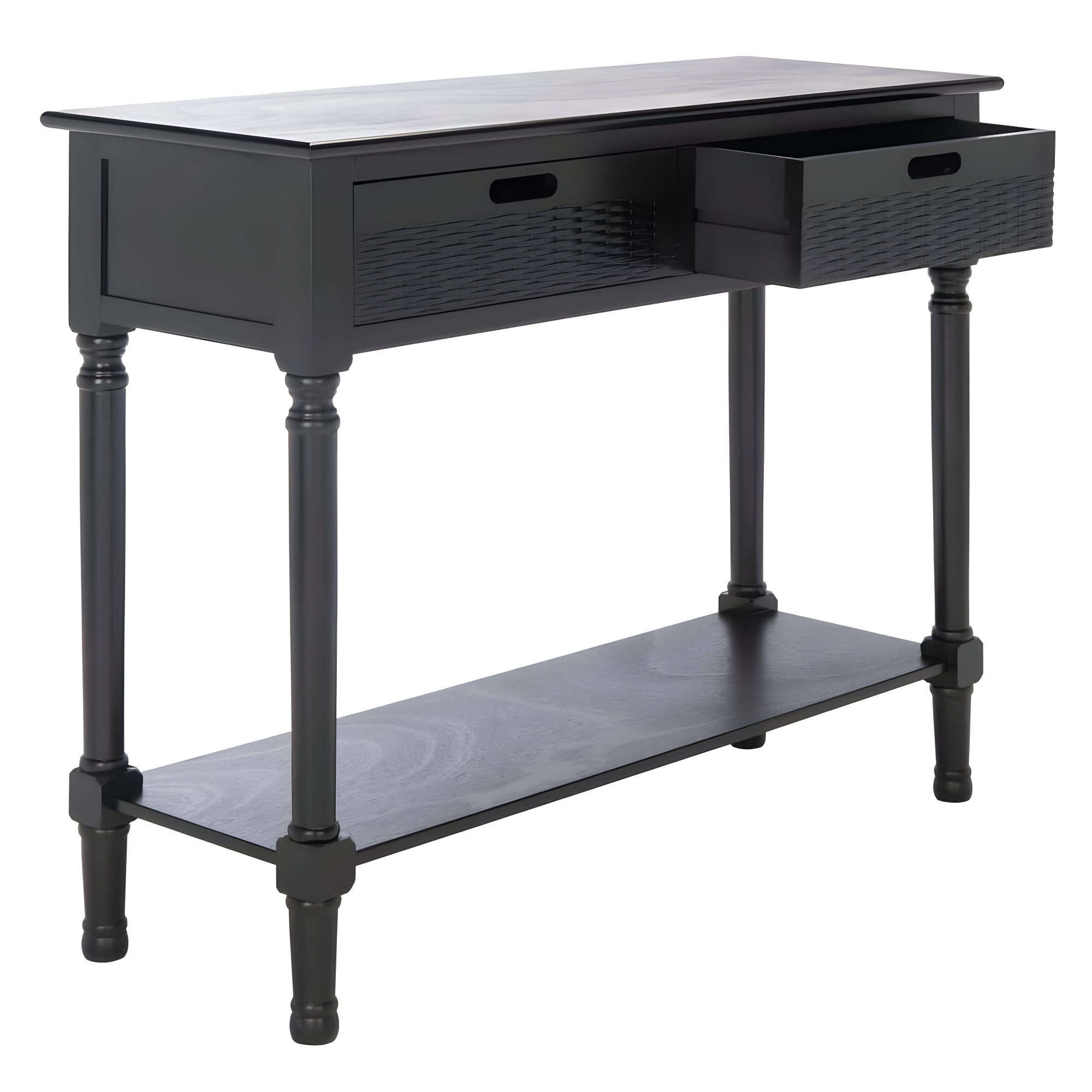 Landers 2 Drawer Console Table - CNS5710B - Black - Safavieh