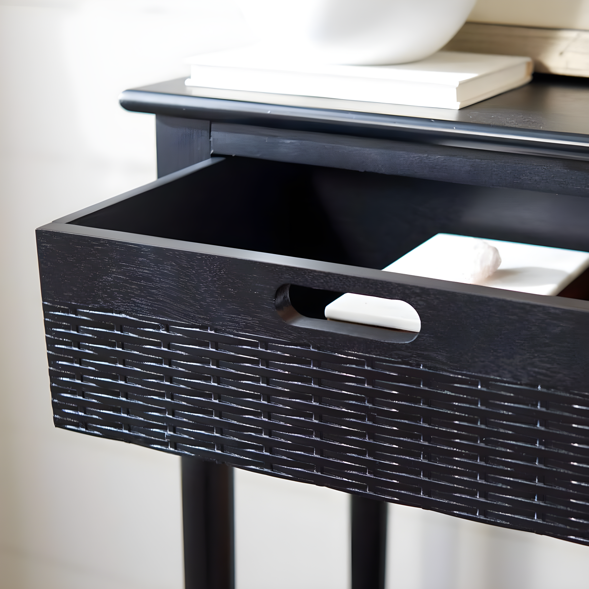 Landers 2 Drawer Console Table - CNS5710B - Black - Safavieh