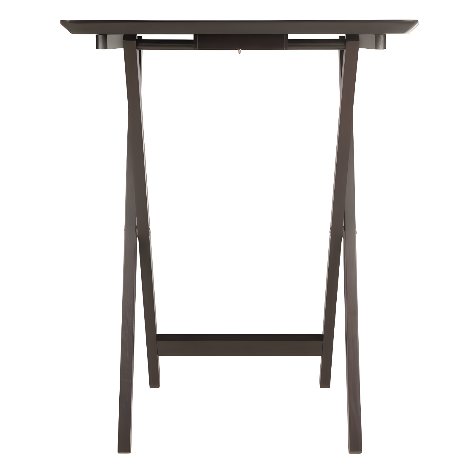 5pc Anila Fan Shape Snack Table Coffee - Winsome: Solid Wood Folding Tables, Beveled Edges, Storage Rack