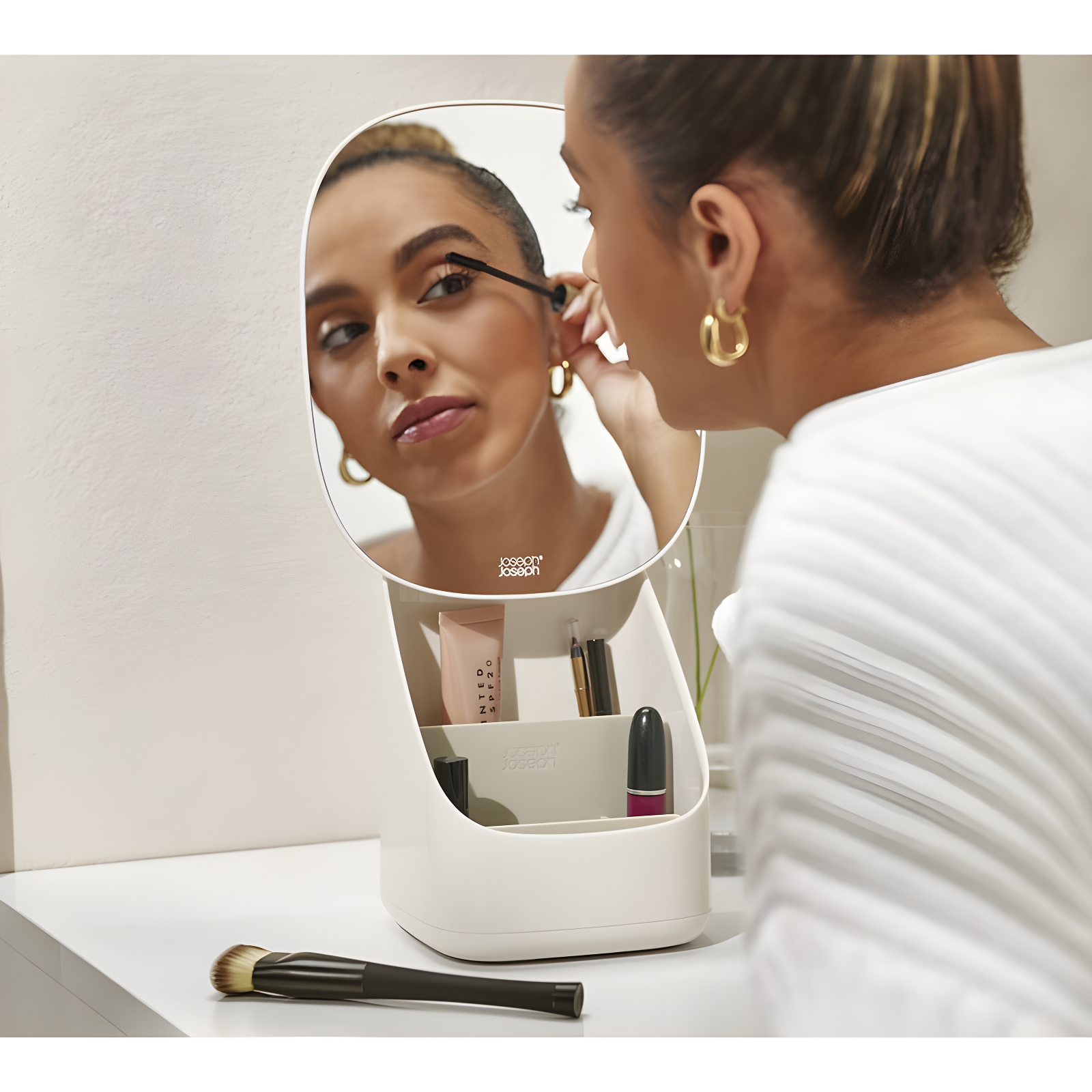 Joseph Joseph Joseph Joseph Viva Makeup Organizer with Pedestal Mirror