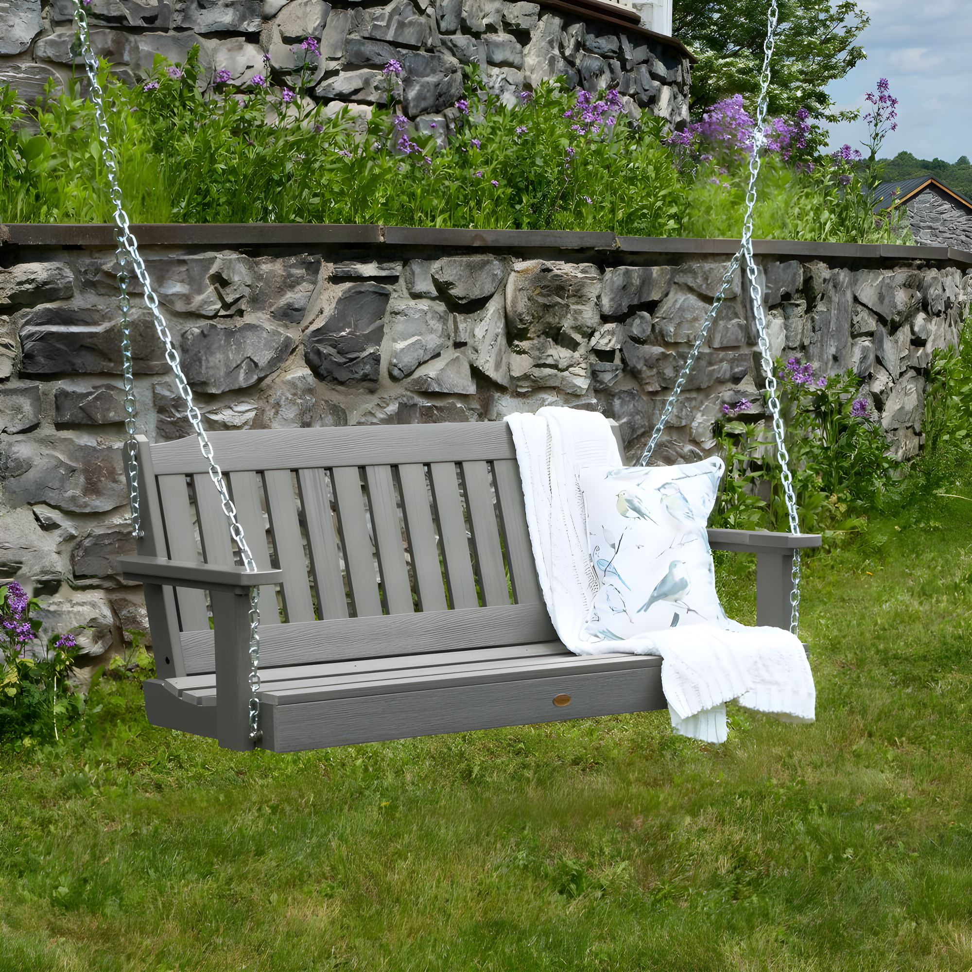 Highwood 4ft Lehigh Porch Swing - Outdoor, Eco-friendly, Synthetic Wood