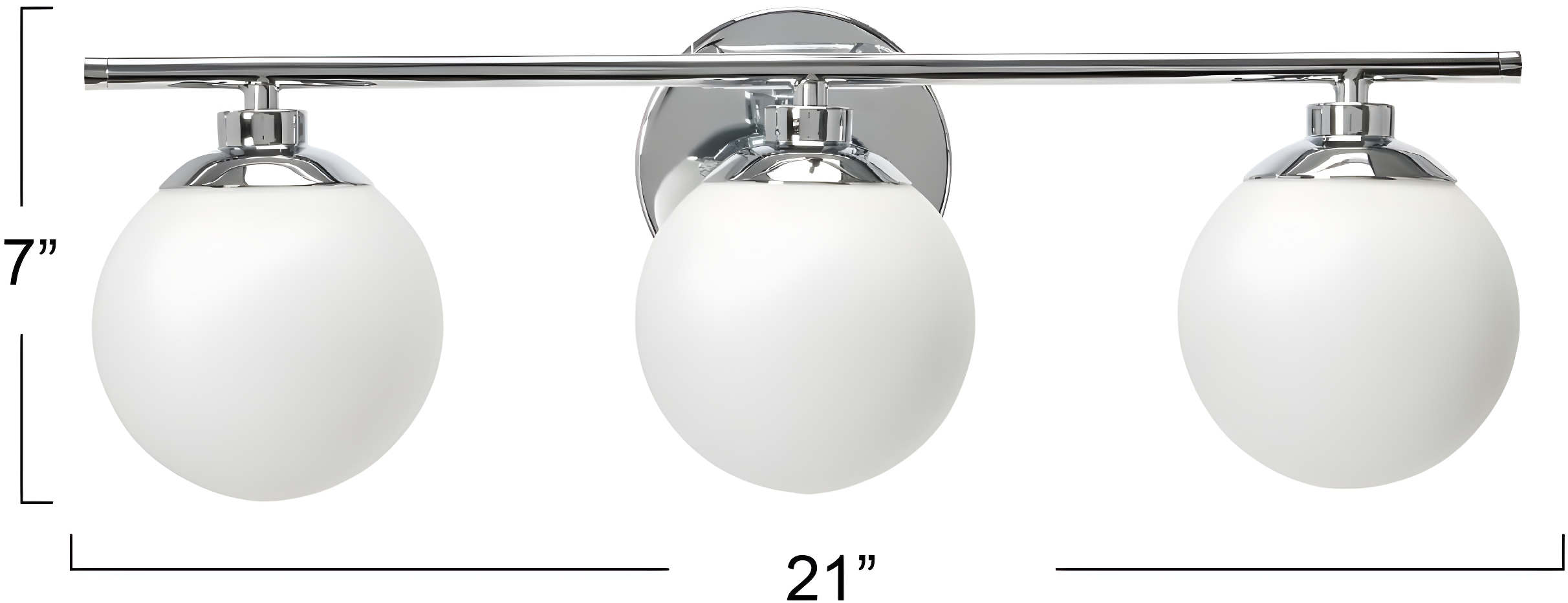 Robert Stevenson Lighting Lorne Metal and Frosted Glass 3-Light Vanity Light Chrome: ETL Listed, Modern Wall Fixture