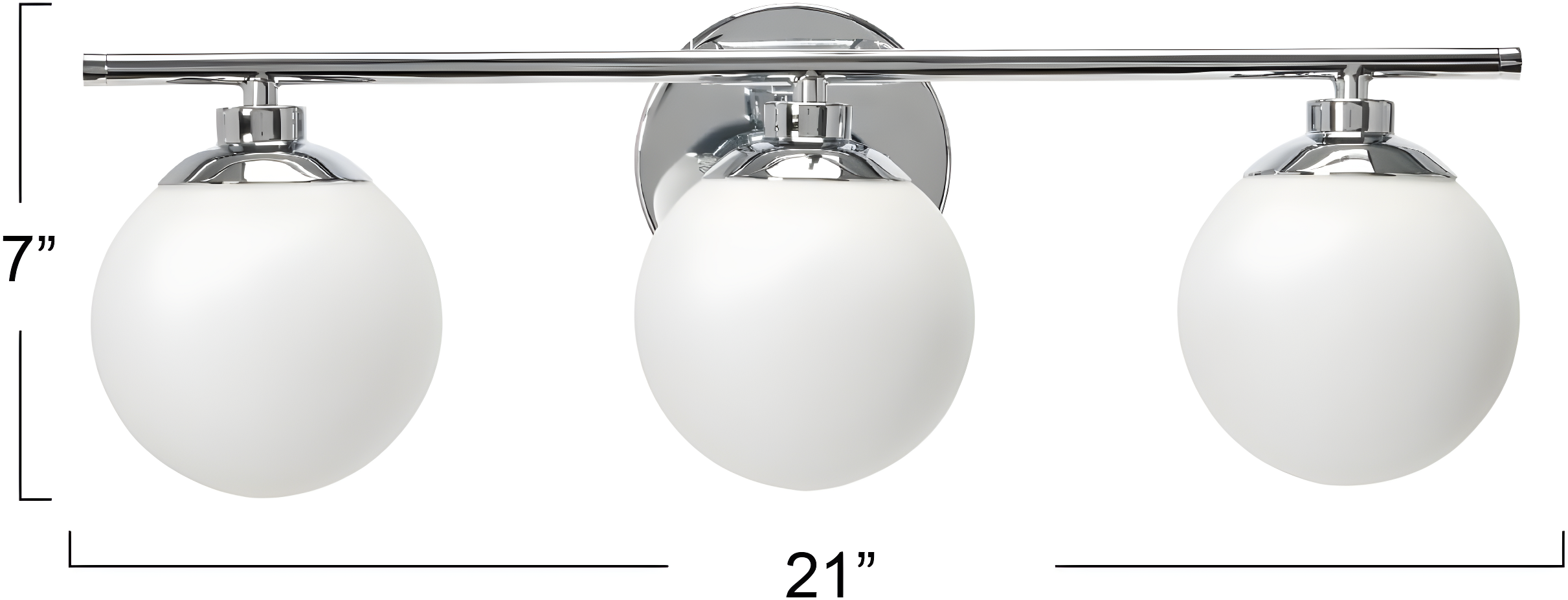 Robert Stevenson Lighting Lorne Metal and Frosted Glass 3-Light Vanity Light Chrome: ETL Listed, Modern Wall Fixture