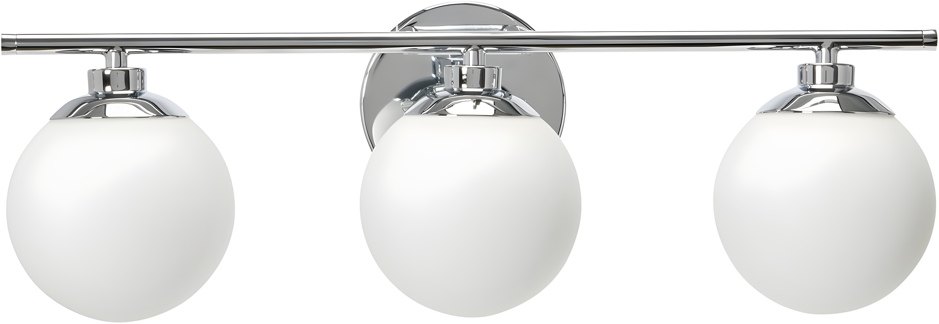 Robert Stevenson Lighting Lorne Metal and Frosted Glass 3-Light Vanity Light Chrome: ETL Listed, Modern Wall Fixture