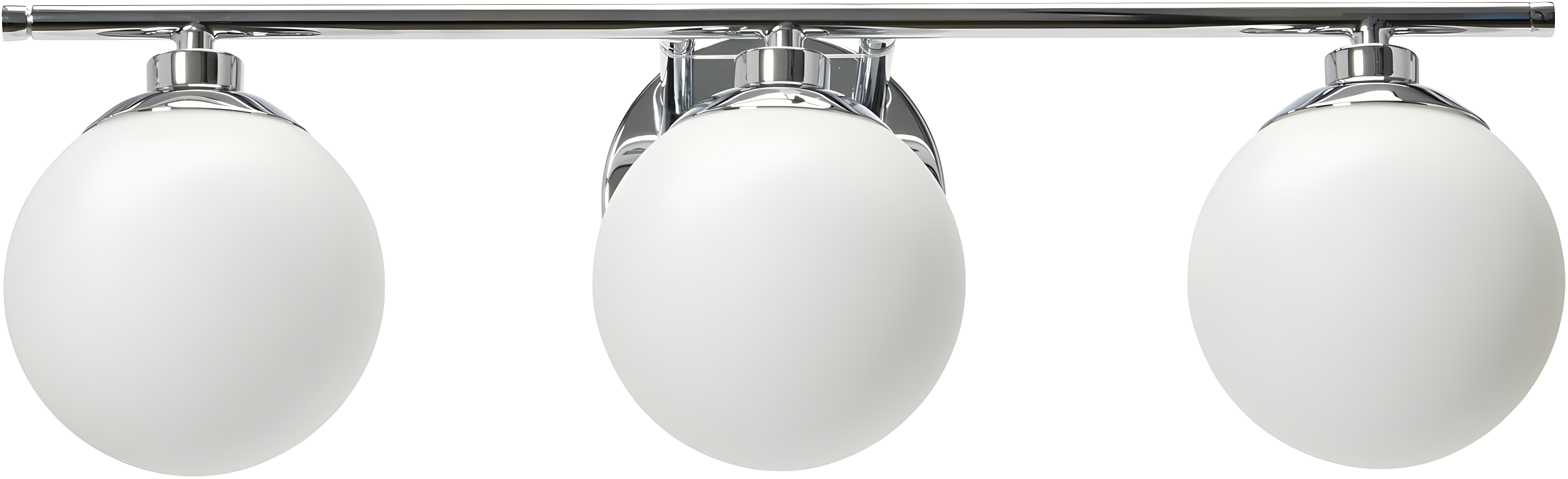 Robert Stevenson Lighting Lorne Metal and Frosted Glass 3-Light Vanity Light Chrome: ETL Listed, Modern Wall Fixture